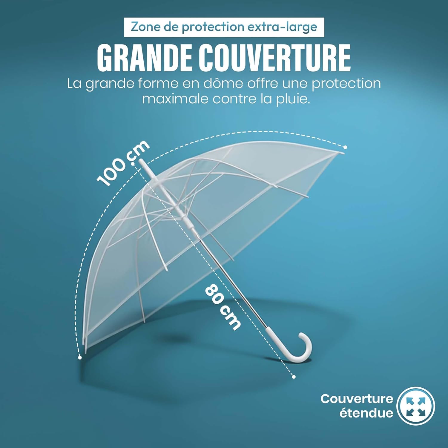Thumbnail 5 de GOODS+GADGETS Parapluie transparent The Fashion-Highlight (parapluie blanc en bâton)