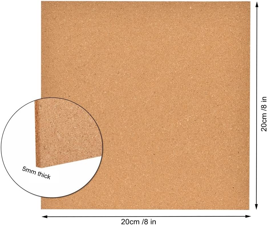 Thumbnail 1 de Okydoky selbstklebende Kork-Borad / Korktafeln (5 mm, 20 x 20 cm) – 2 Stück für Wand, Büro, Zuhause & Schule