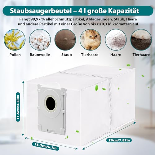 Detalle de 12 Stück Staubbeutel von Koyieioo – kompatibel mit Ecovacs Deebot T50/T50 PRO Gen2/Gen3