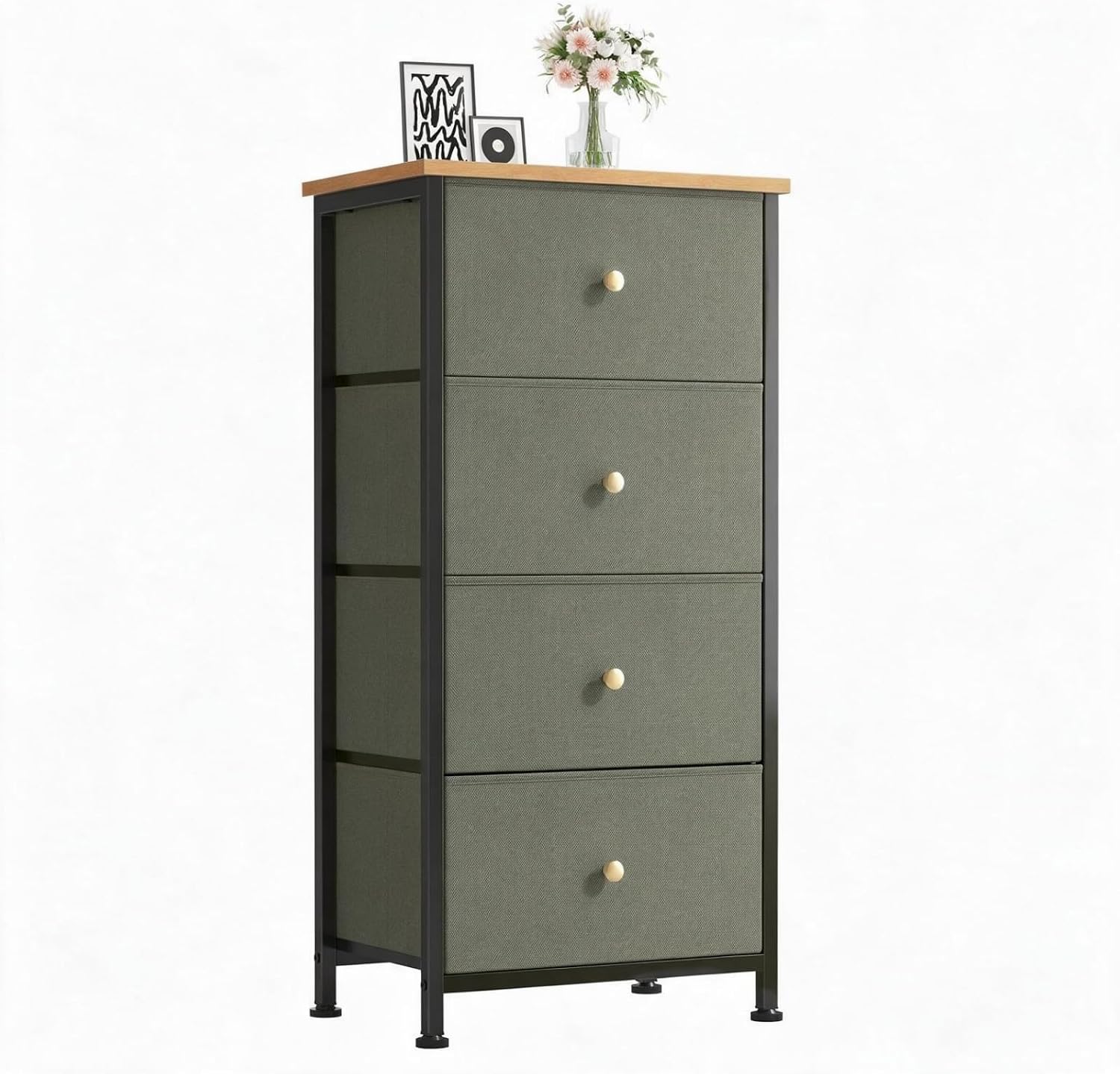 Detalle de DUMOS Nightstand with 4 Fabric Drawers