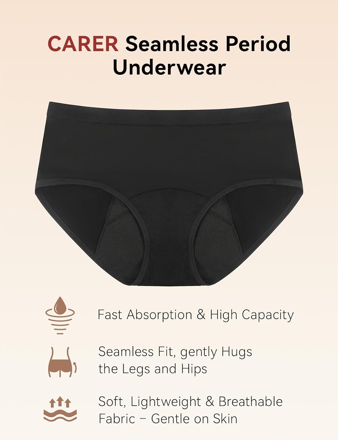 Thumbnail 1 de Carer Lot de 5 Culottes Menstruelles Lavables et Imperméables pour Femme - Taille S