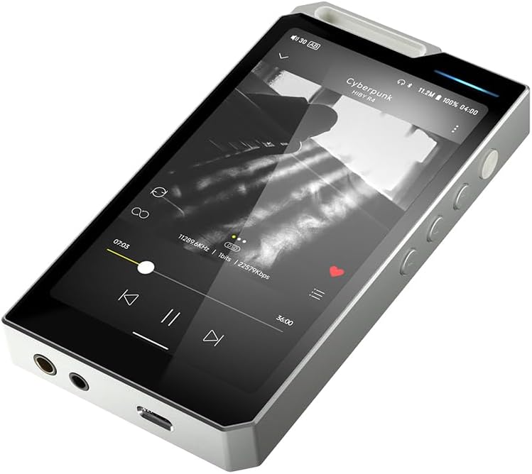 Detalle de HiBy R4 lettore MP3 Android con Bluetooth e Wi‑Fi, 4 DAC ES9018C2M, Android 12 e uscita bilanciata 4,4 mm (Argento)