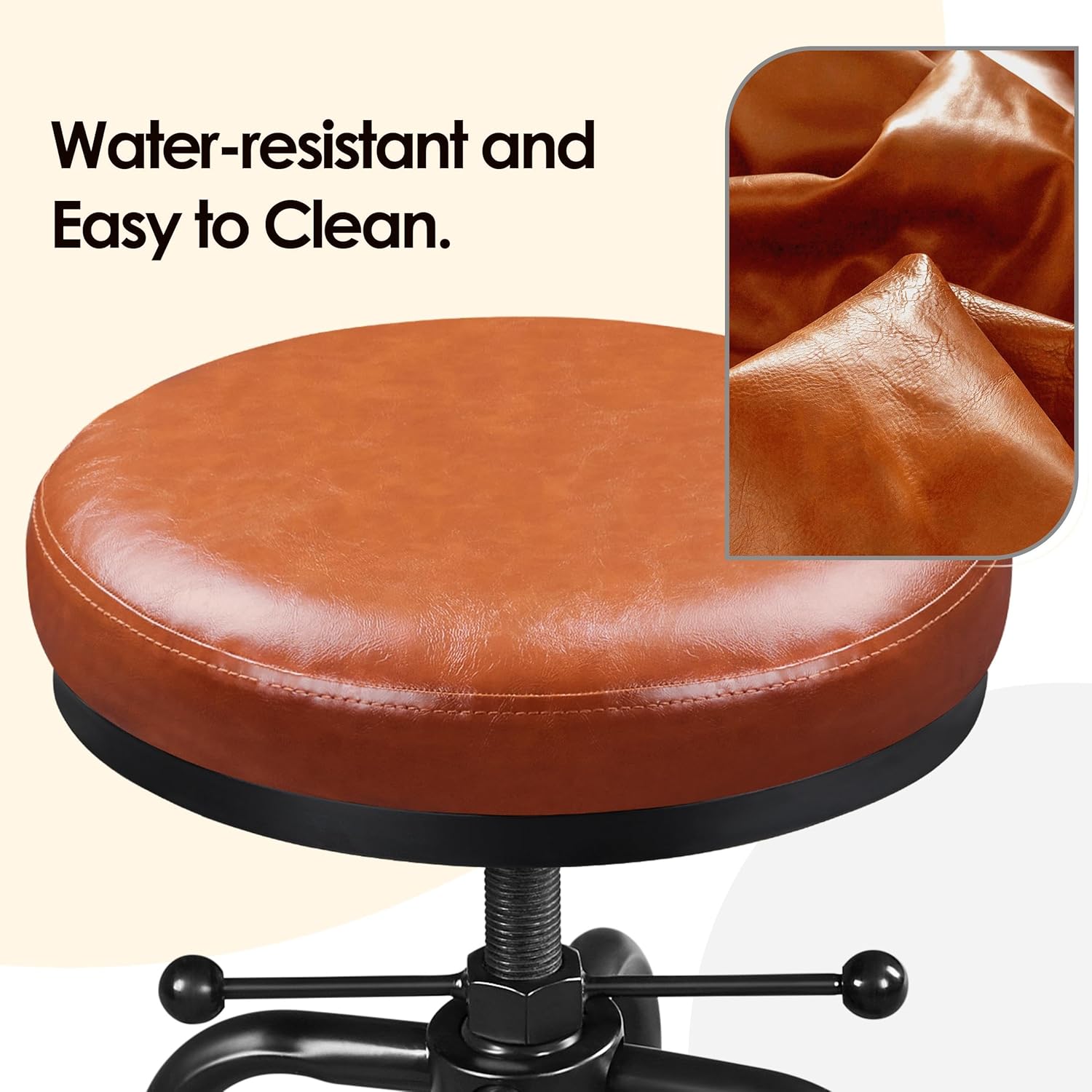 Thumbnail 6 de Yaheetech industrial height adjustable barstool with faux leather seat (54.5–71.5 cm)