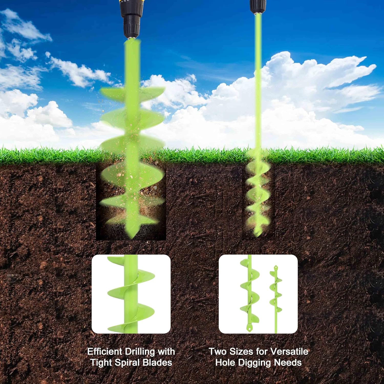 Thumbnail 4 de TCBWFY 3.5"x16" & 1.6"x16.5" Garden Auger Drill Bit ๐