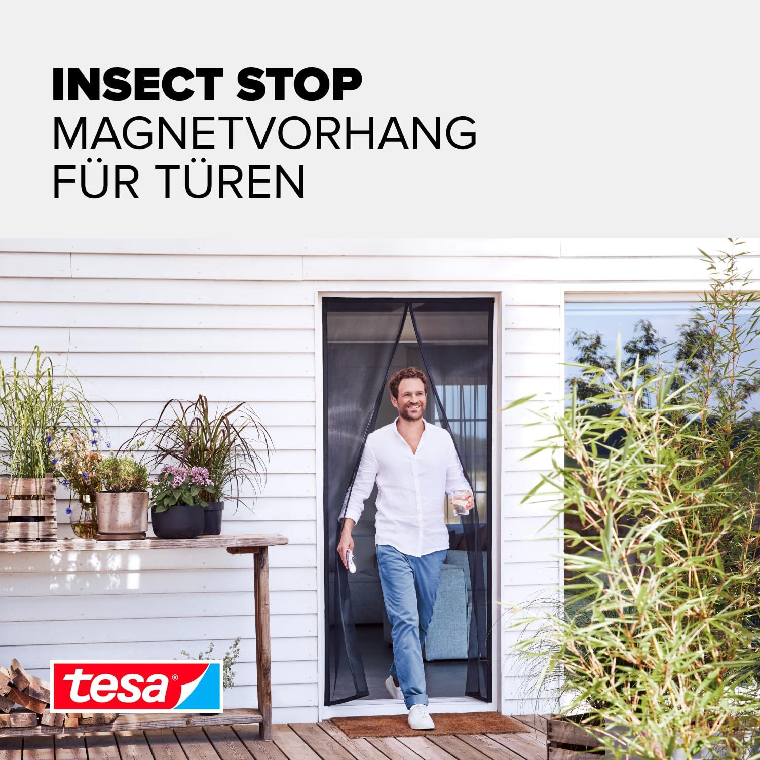 Thumbnail 2 de tesa INSECT STOP Magnetvorhang – selbstschließender Insektenschutz für Balkon- und Terrassentüren (ohne Bohren) 2,1 m x 0,9 m