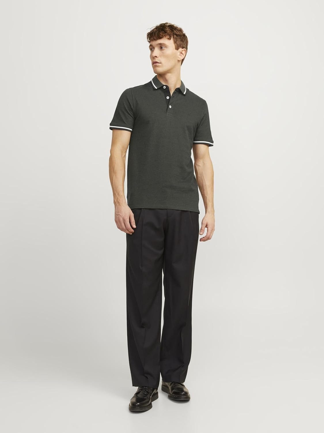 Detalle de Polo uni Col Chemise JACK & JONES — tricot piqué classique