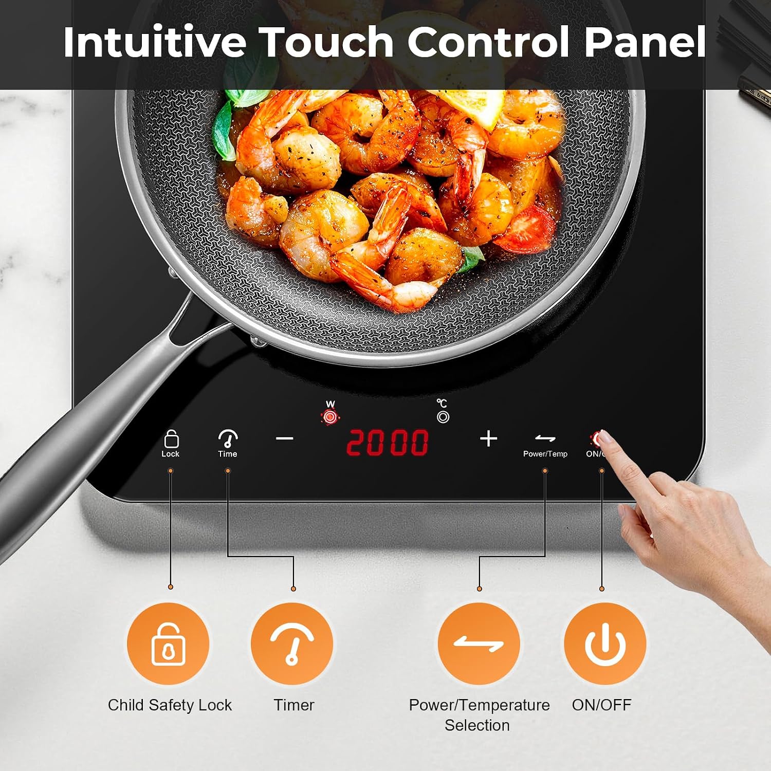 Thumbnail 5 de KICHPOWER Single Induction Hob 2000W: Portable, Safe, and Practical for Everyday Cooking