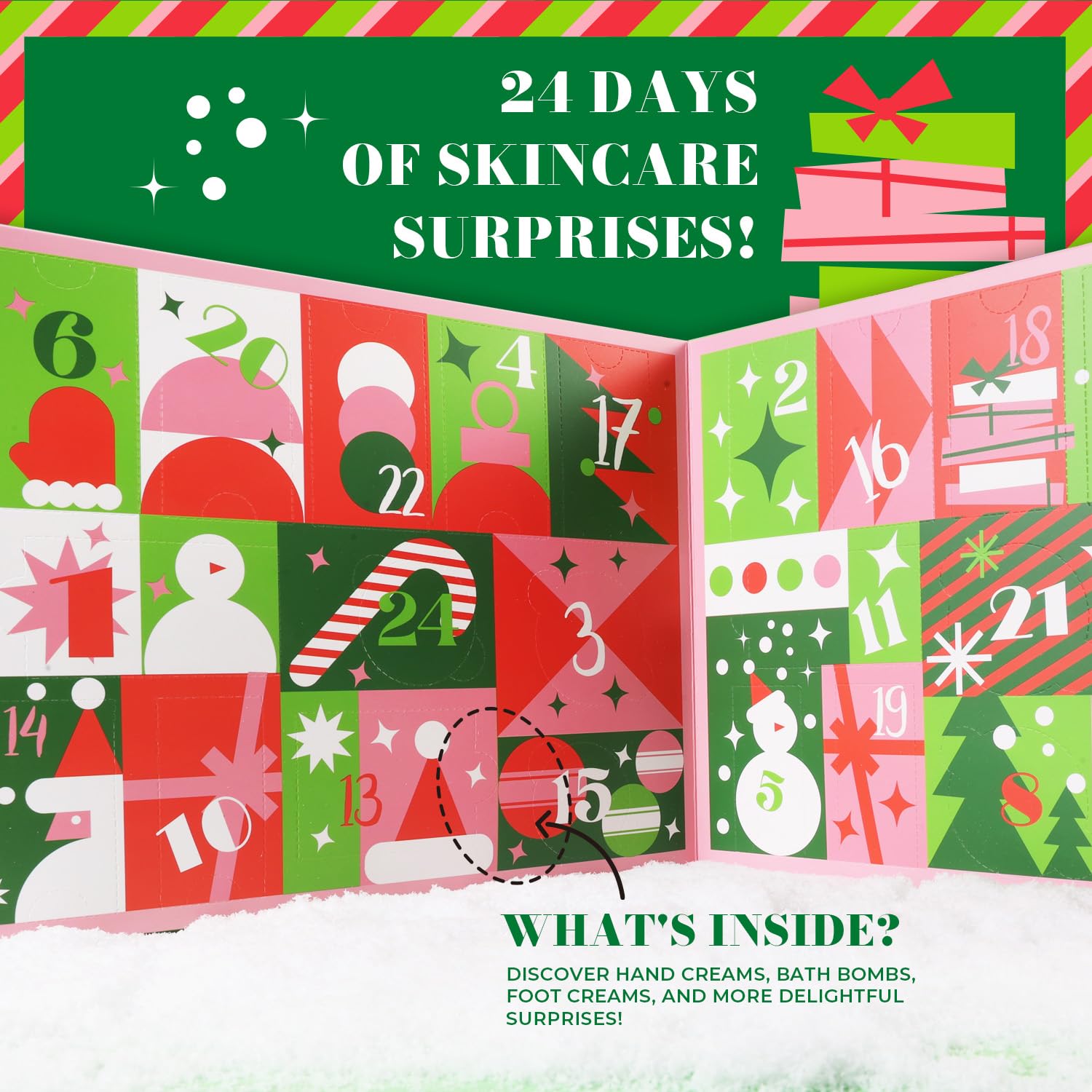 Thumbnail 1 de 2026 24-Day Skincare Advent Calendar for Women, 24-Piece Bath Gift Set