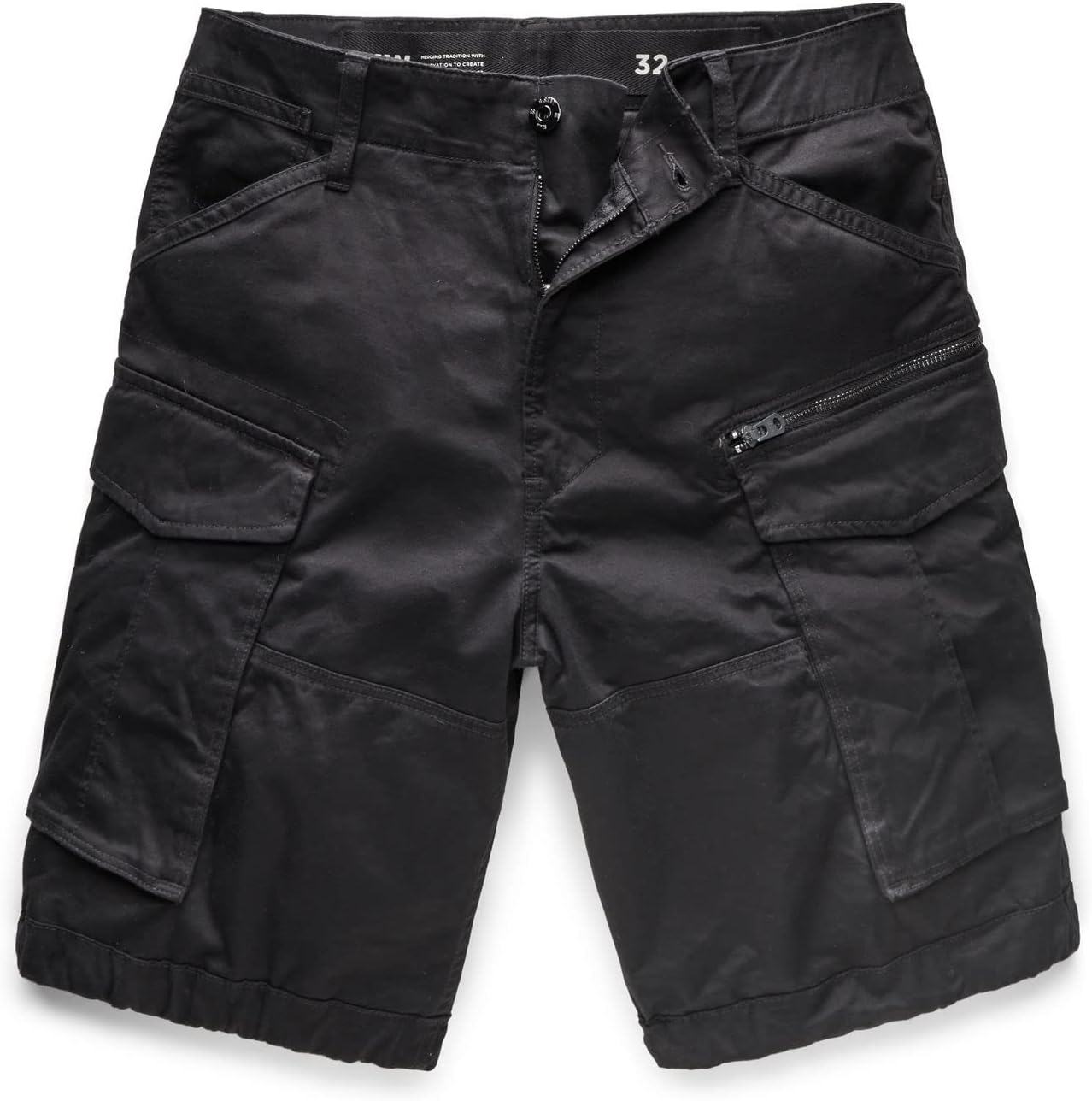 Detalle de G-STAR Herren Rovic Zip Relaxed Shorts – lockerer Bund, hohe Leibhöhe, gerades Bein