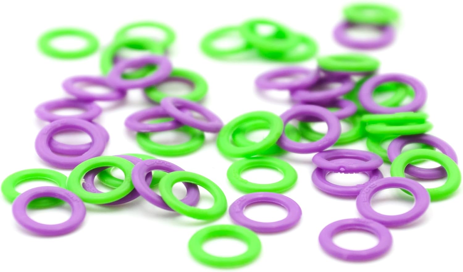 Thumbnail 3 de Clover Soft Stitch Ring Markers Violet/Vert – lots de 10 petits et 20 grands anneaux