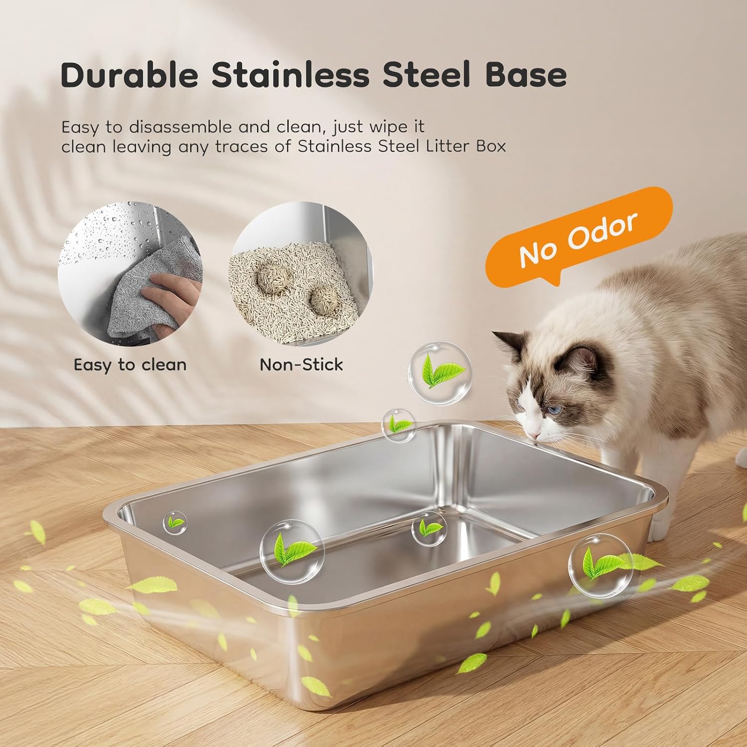 Detalle 1 de Aidoly Stainless Steel Cat Litter Box