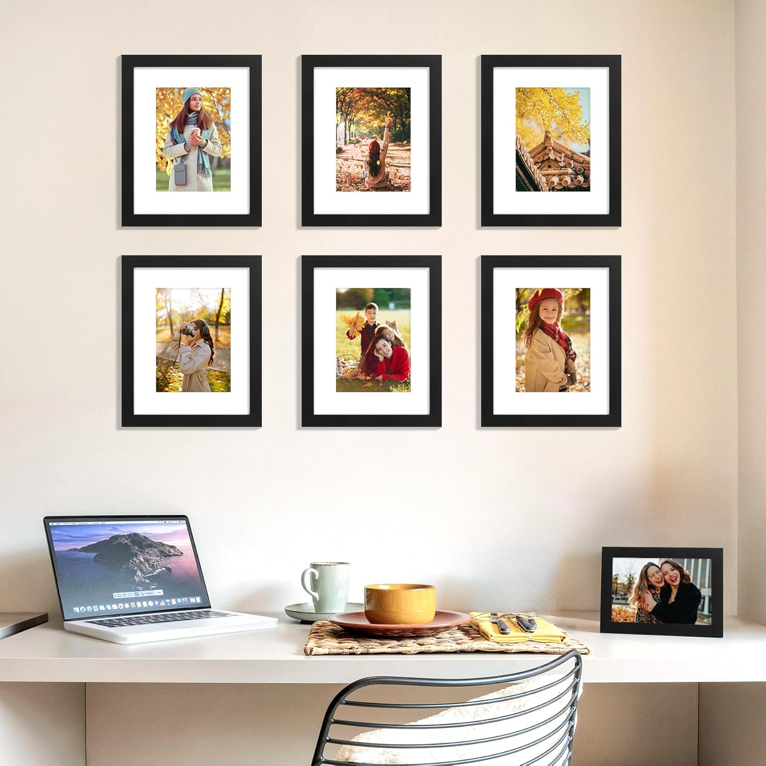 Detalle 2 de decorUhome 8x10 Picture Frame (2 Pack) – 5x7 with Mat or 8x10 without Mat, Black