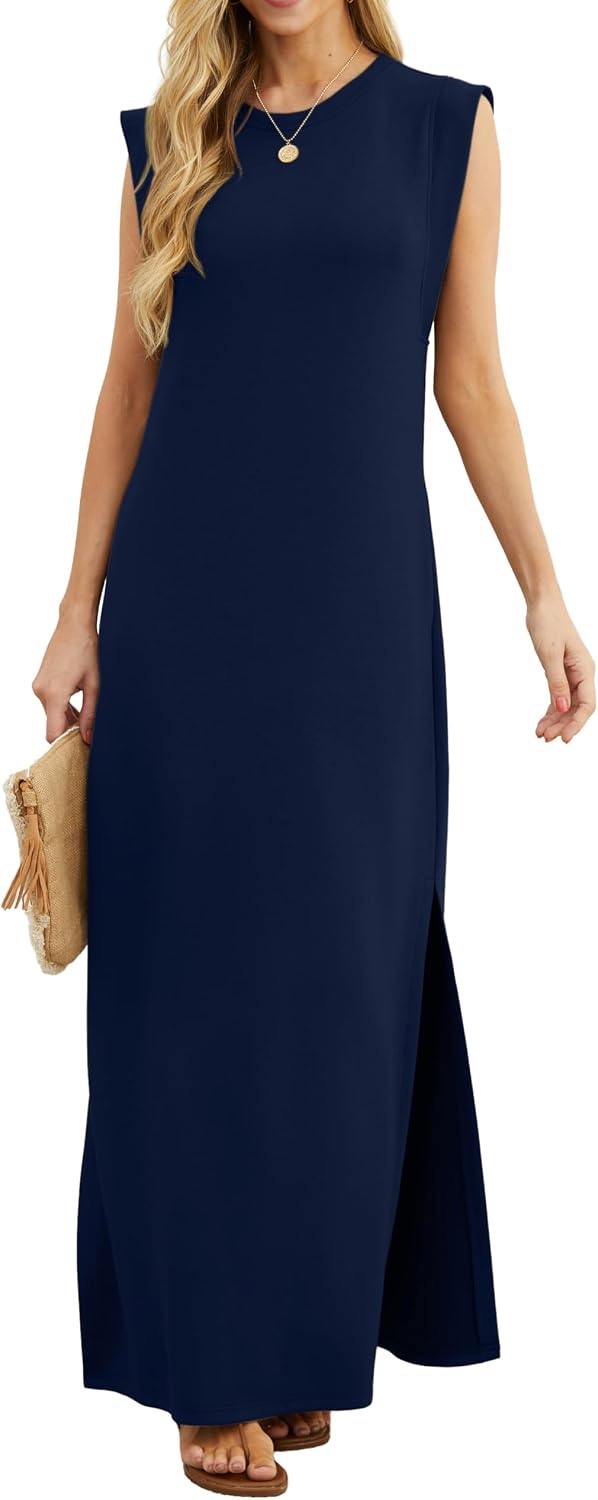Detalle de GRECERELLE Womens Summer Maxi Dress with Split and Pockets