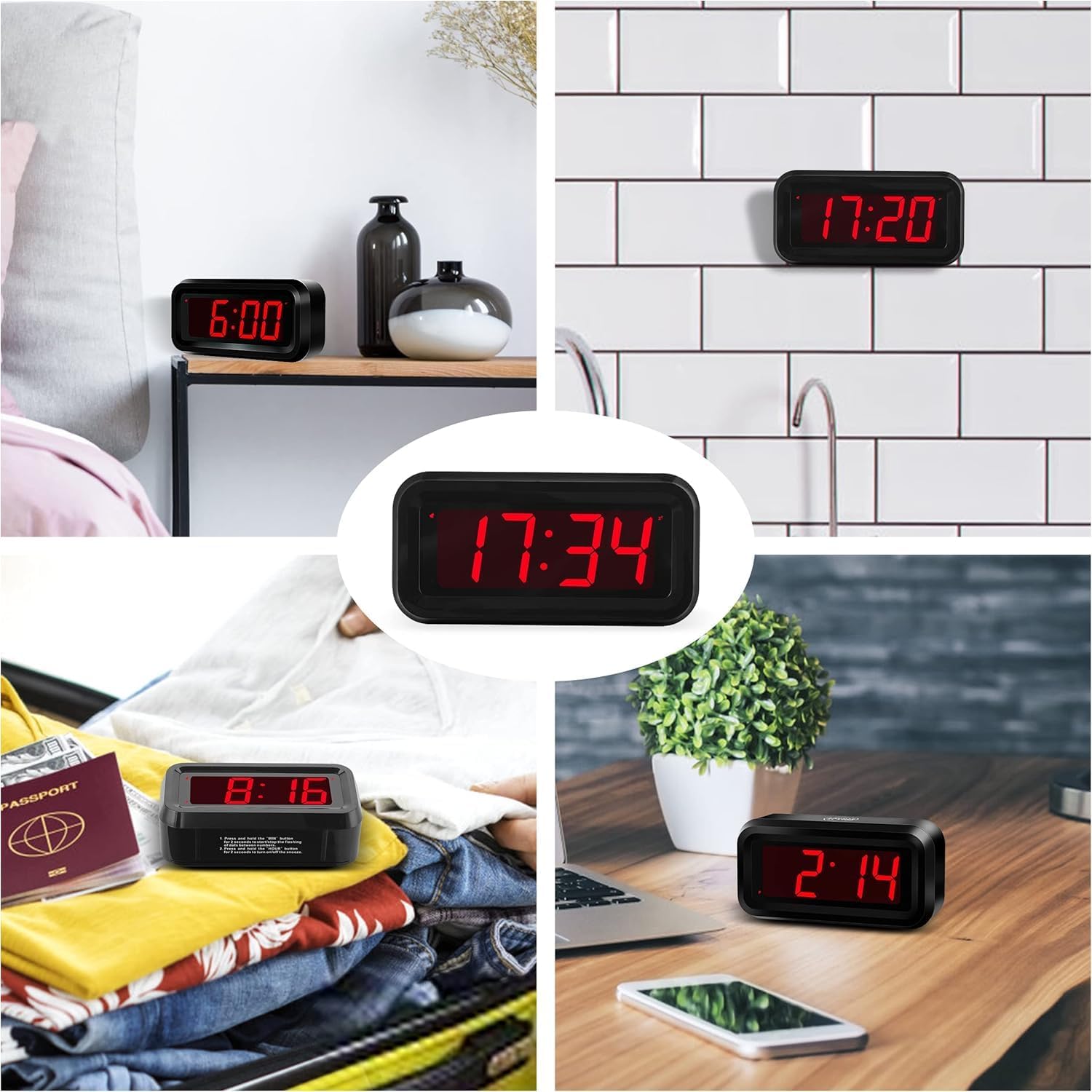 Thumbnail 6 de KWANWA Digital Alarm Clock 1.2" LED