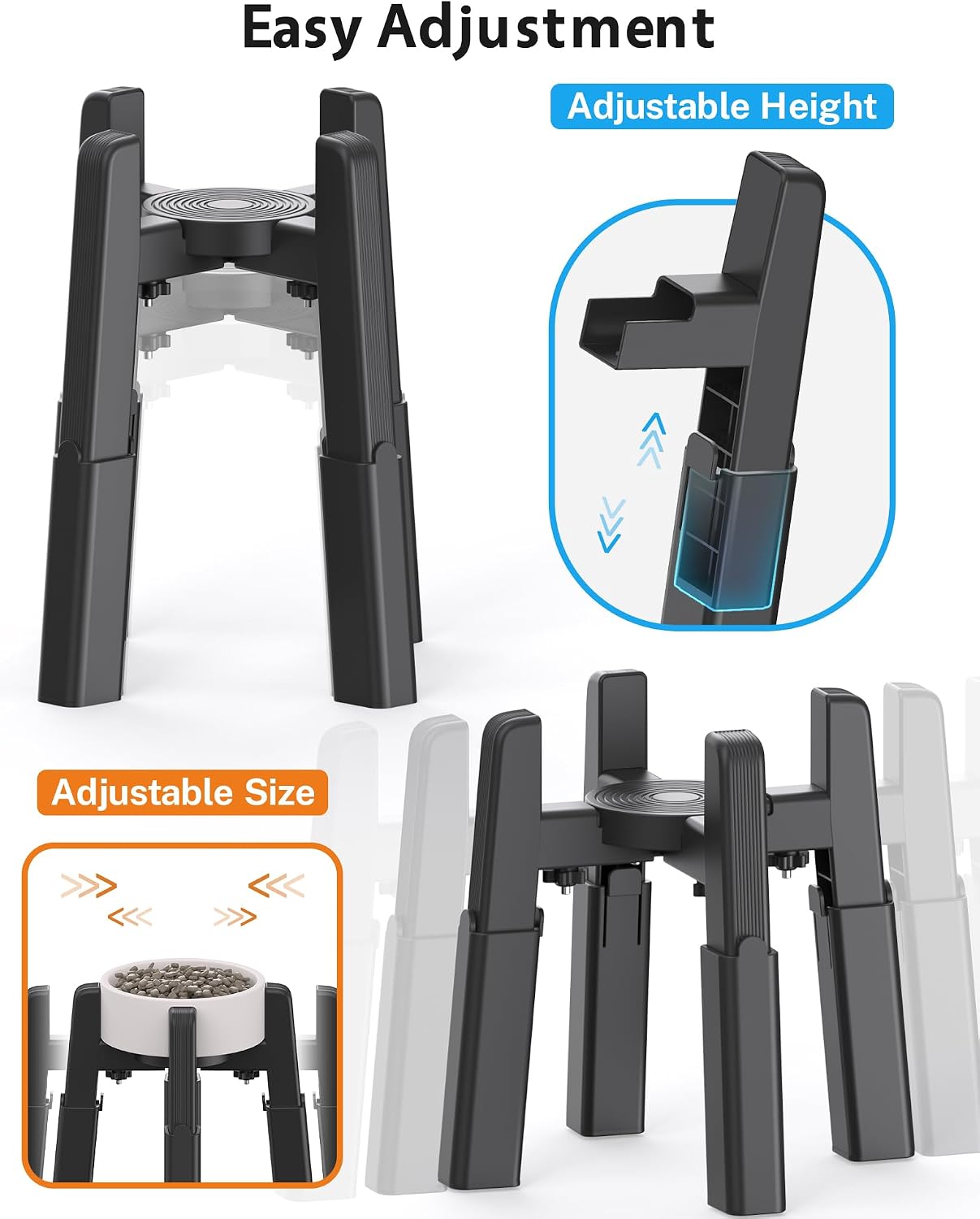 Detalle 2 de JUNSPOW Hundenapfständer 5,1–9,4 Zoll