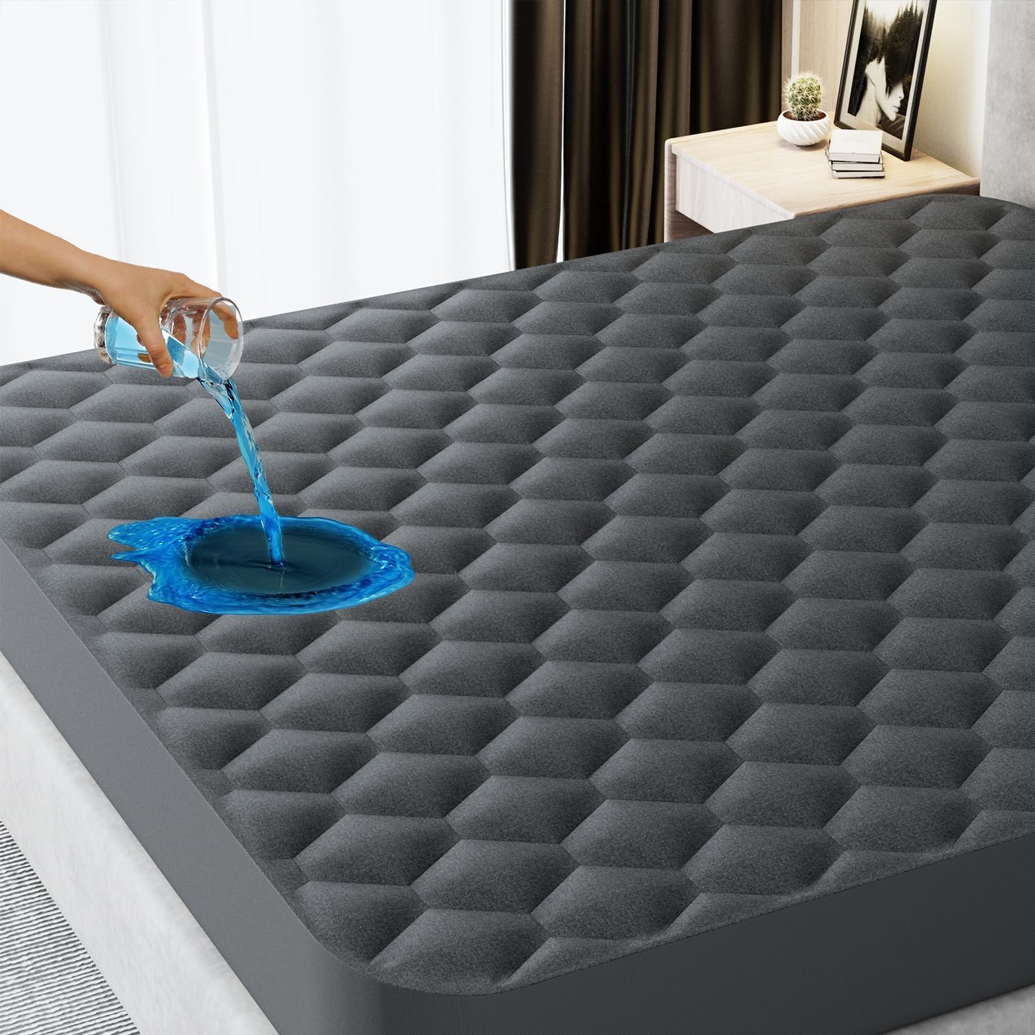 Detalle de Hapiclody King waterproof mattress protector