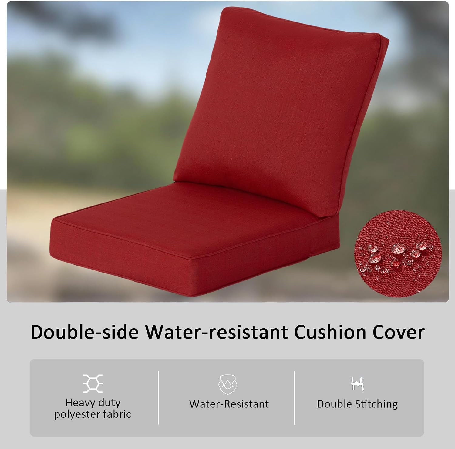 Thumbnail 6 de Garden lucky 23.5"x25" Deep Seat Patio Cushion Set, Foam-Filled Seats