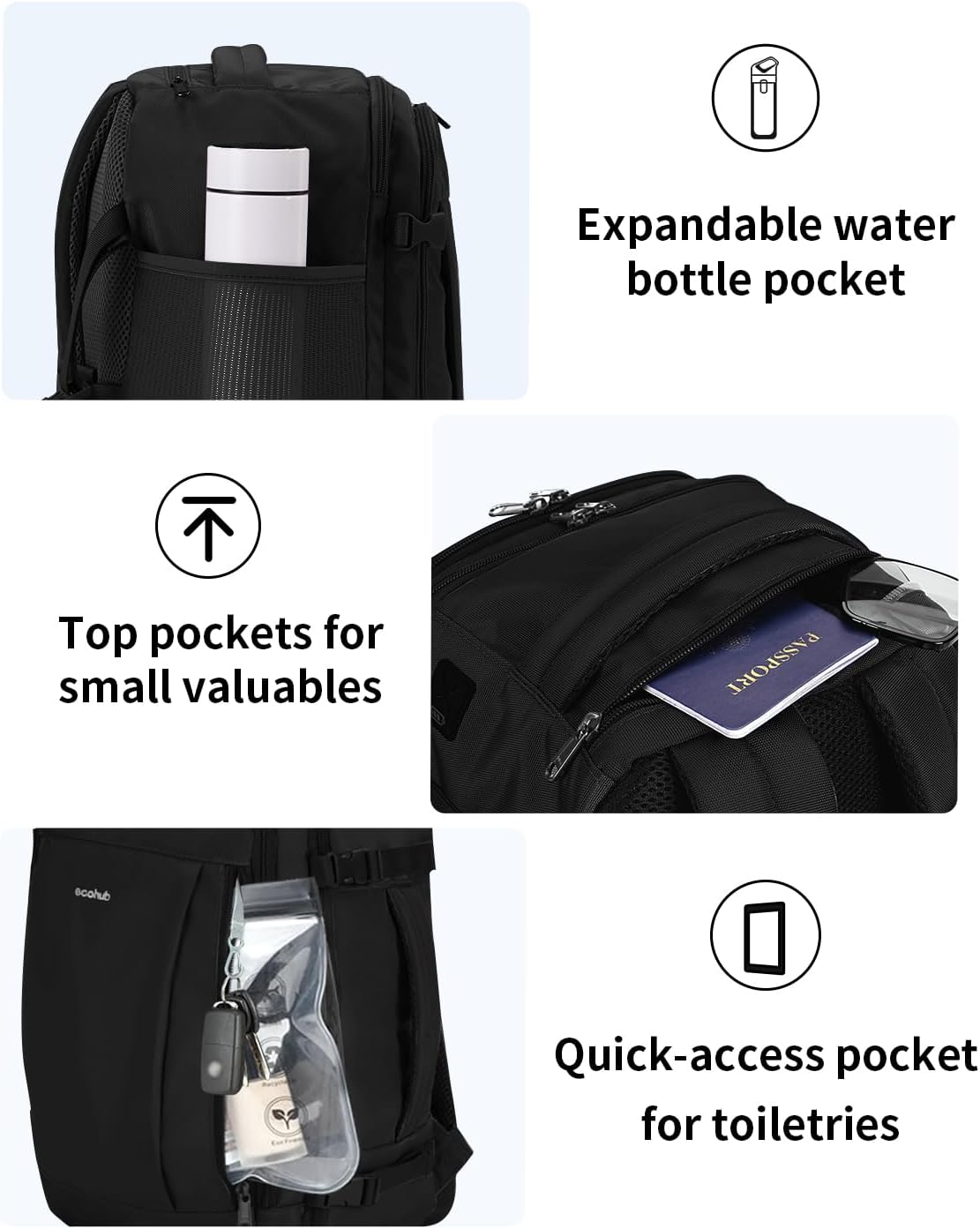 Thumbnail 4 de ECOHUB 17" Small Travel Backpack 13-pocket
