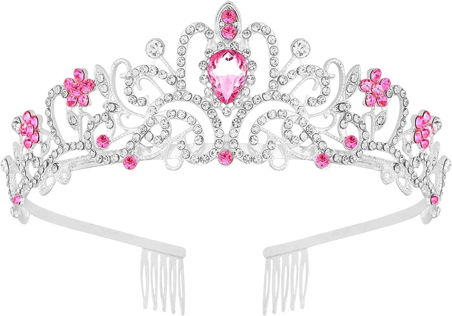 Silver Rhinestone Princess Crown Headband