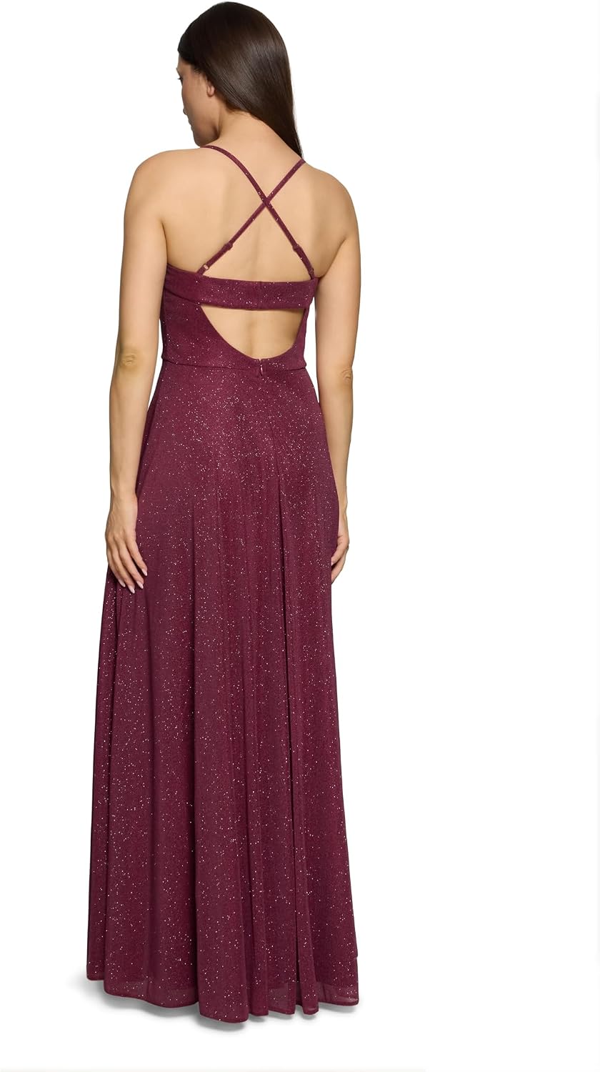 Detalle 2 de Robe de soirée Vera Mont à encolure bénitier – élégance fluide et scintillante