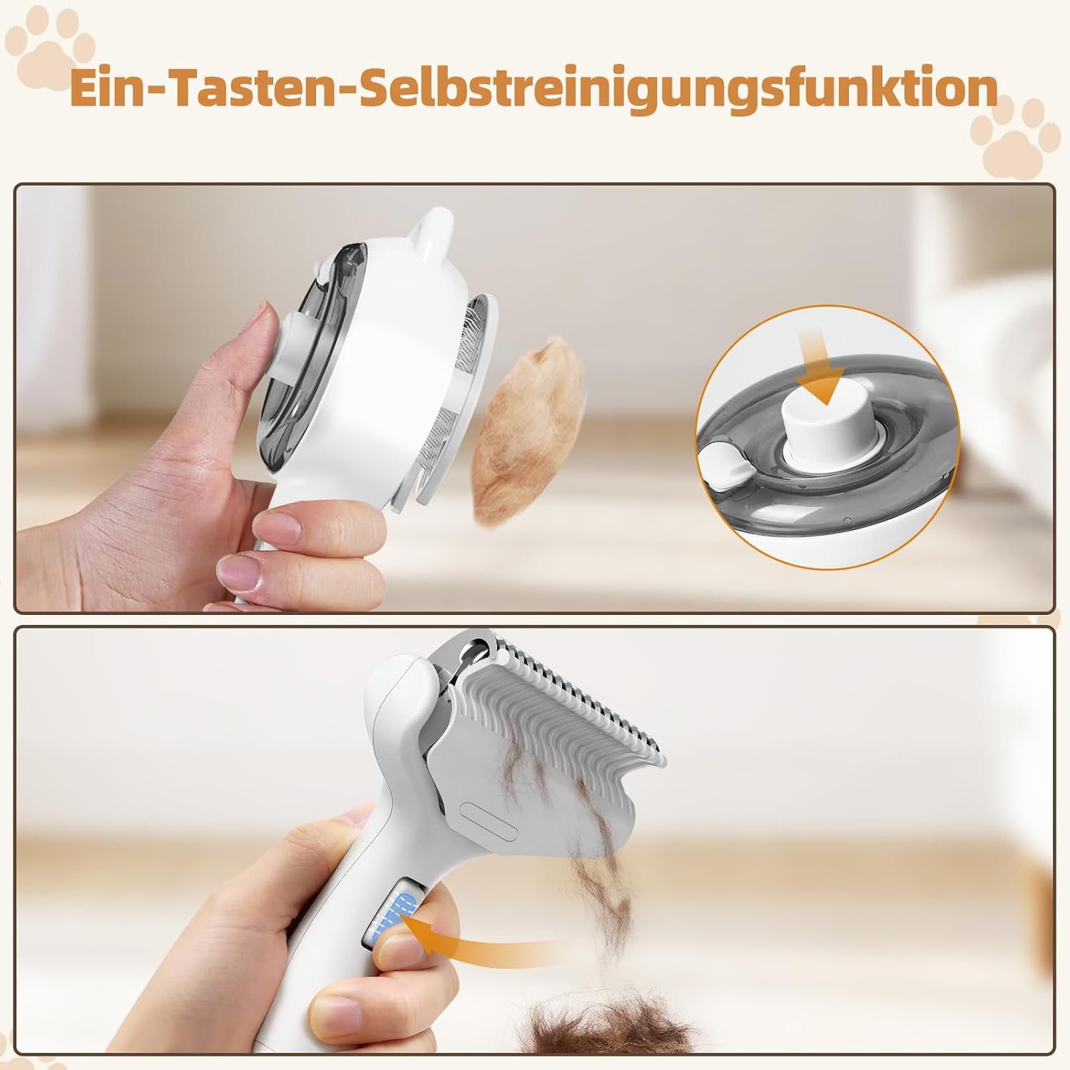 Detalle 2 de Dampf Katzenbürste 2-in-1 Set mit Nebel