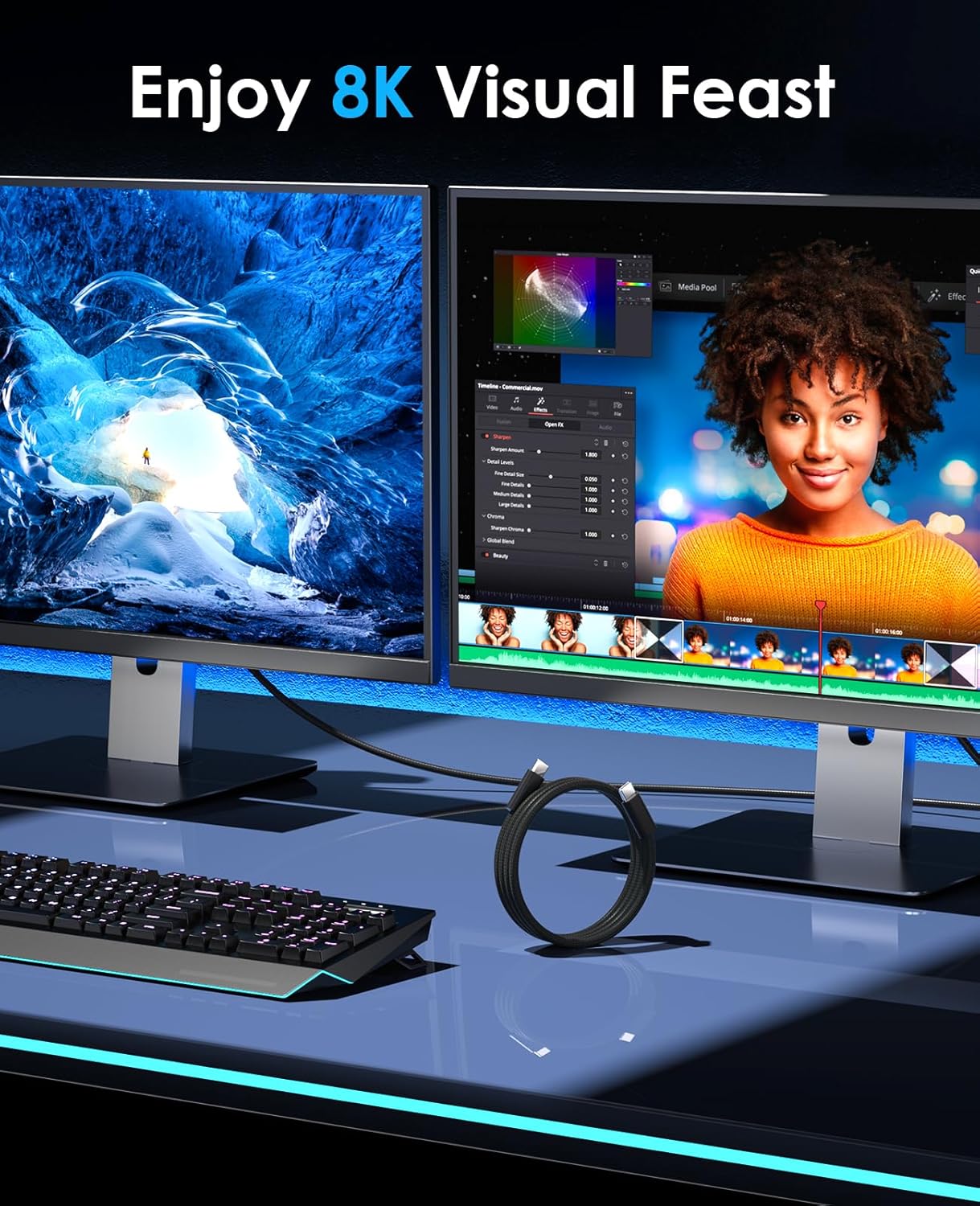 Thumbnail 5 de Cable USB 4 240W, 0,75m, soporte 8K y 4K 🔌