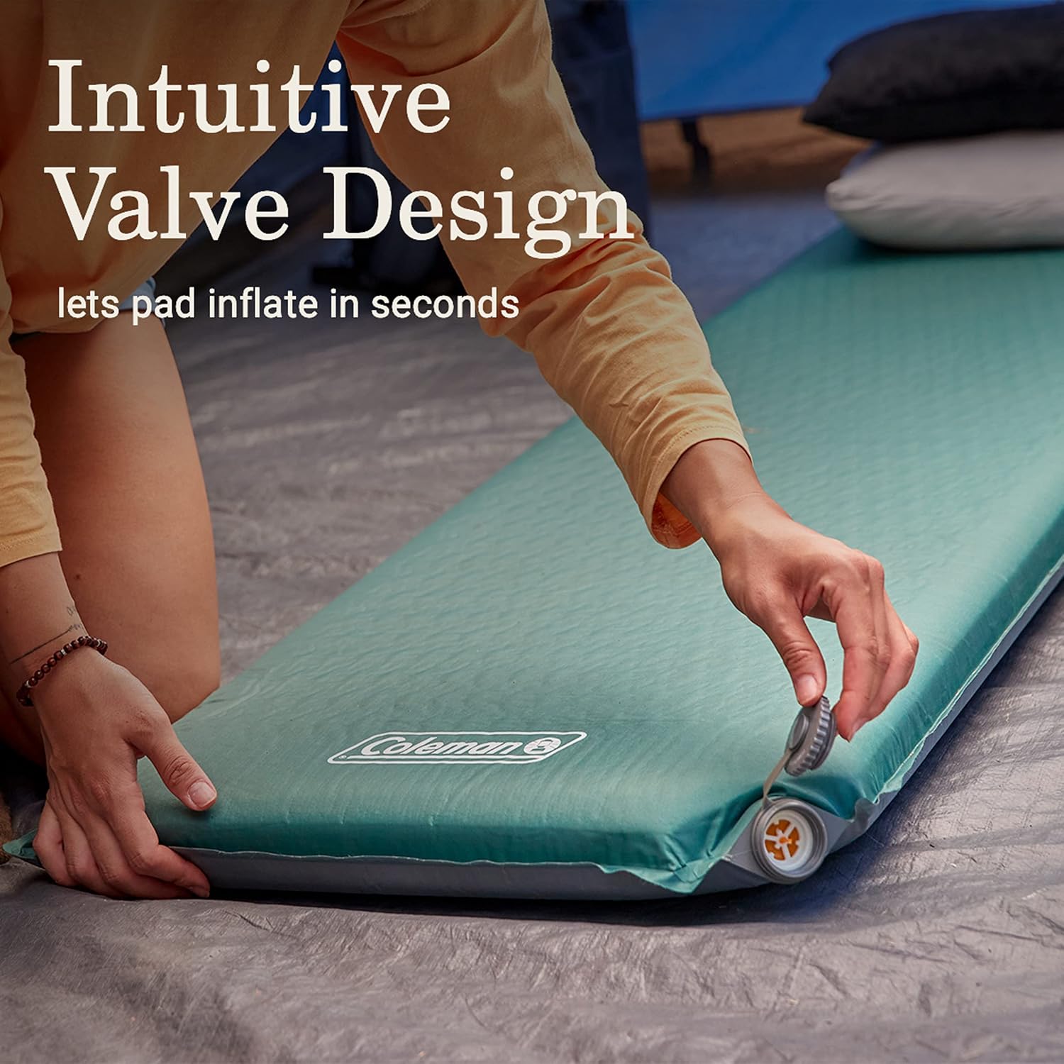 Detalle de Coleman Silver Springs 2157467 Self-Inflating Camping Pad, R-Value 5+ Foam