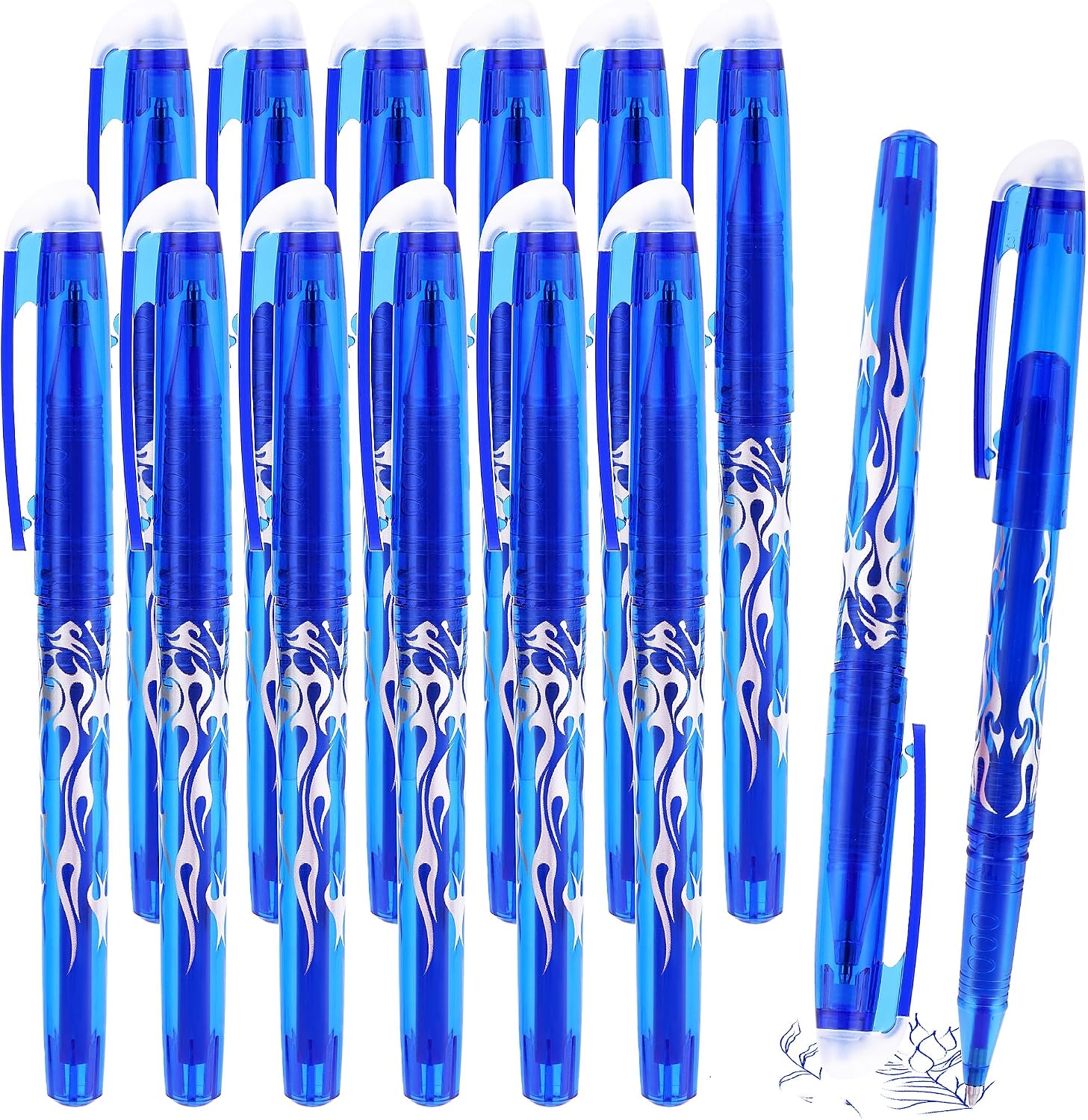 Detalle de YIIFELL uitwisbare gelpennen, 12 stuks met blauwe inkt en 0,7 mm punt