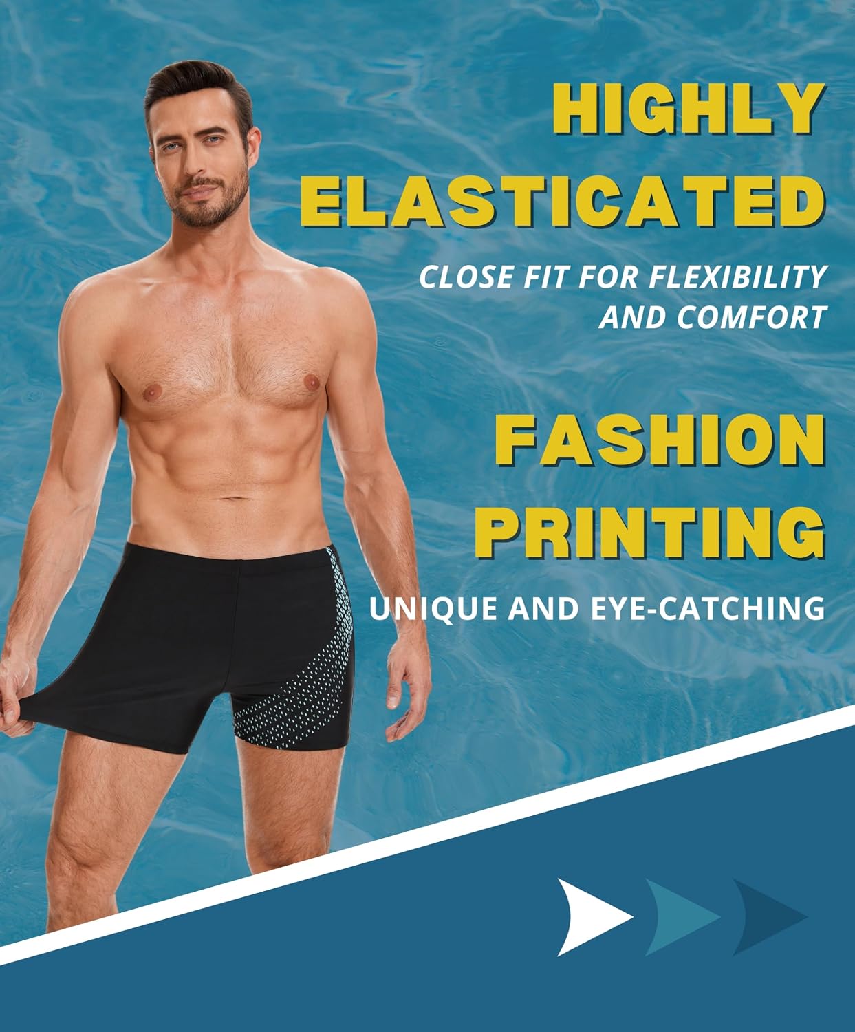 Thumbnail 3 de AMZSPORT Swimming Trunks Men: Quick Dry Swim Shorts for Everyday Beach & Pool Use