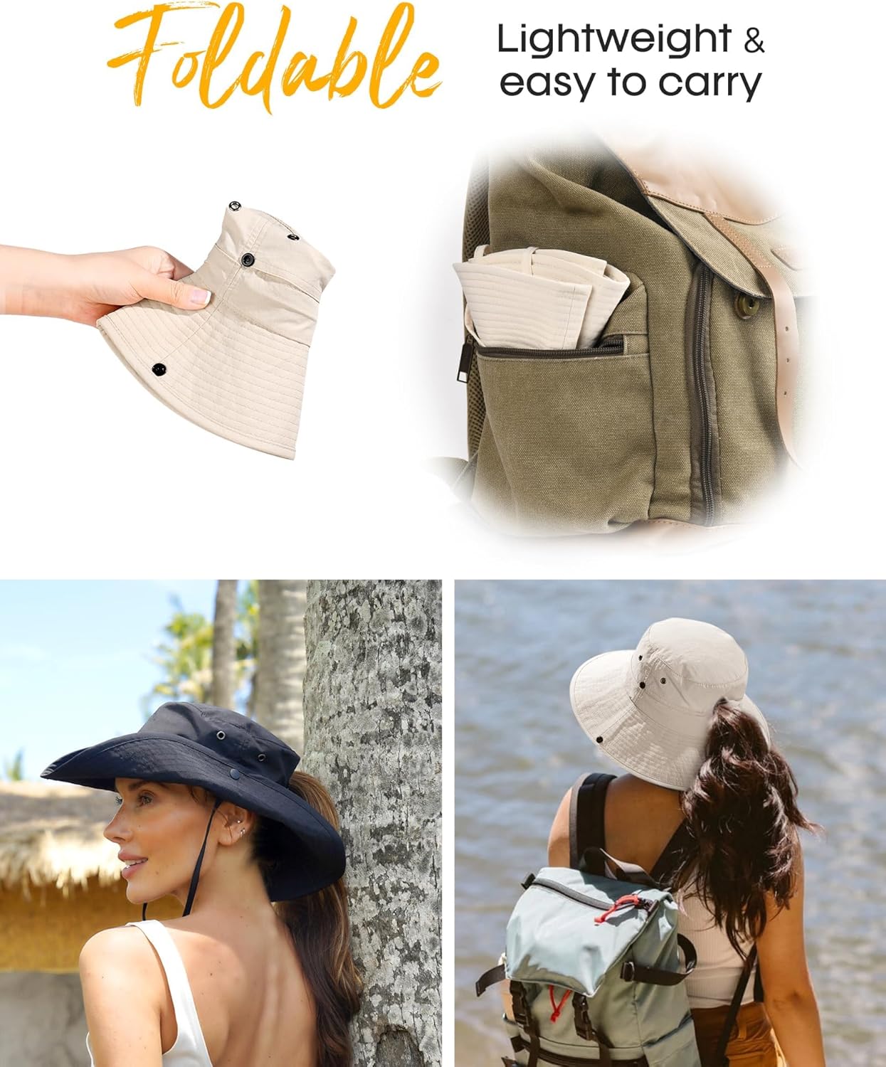 Thumbnail 4 de FURTALK Sun Hat for Women and Men with UPF50+/80+ Protection, Wide Brim, Packable Safari Style