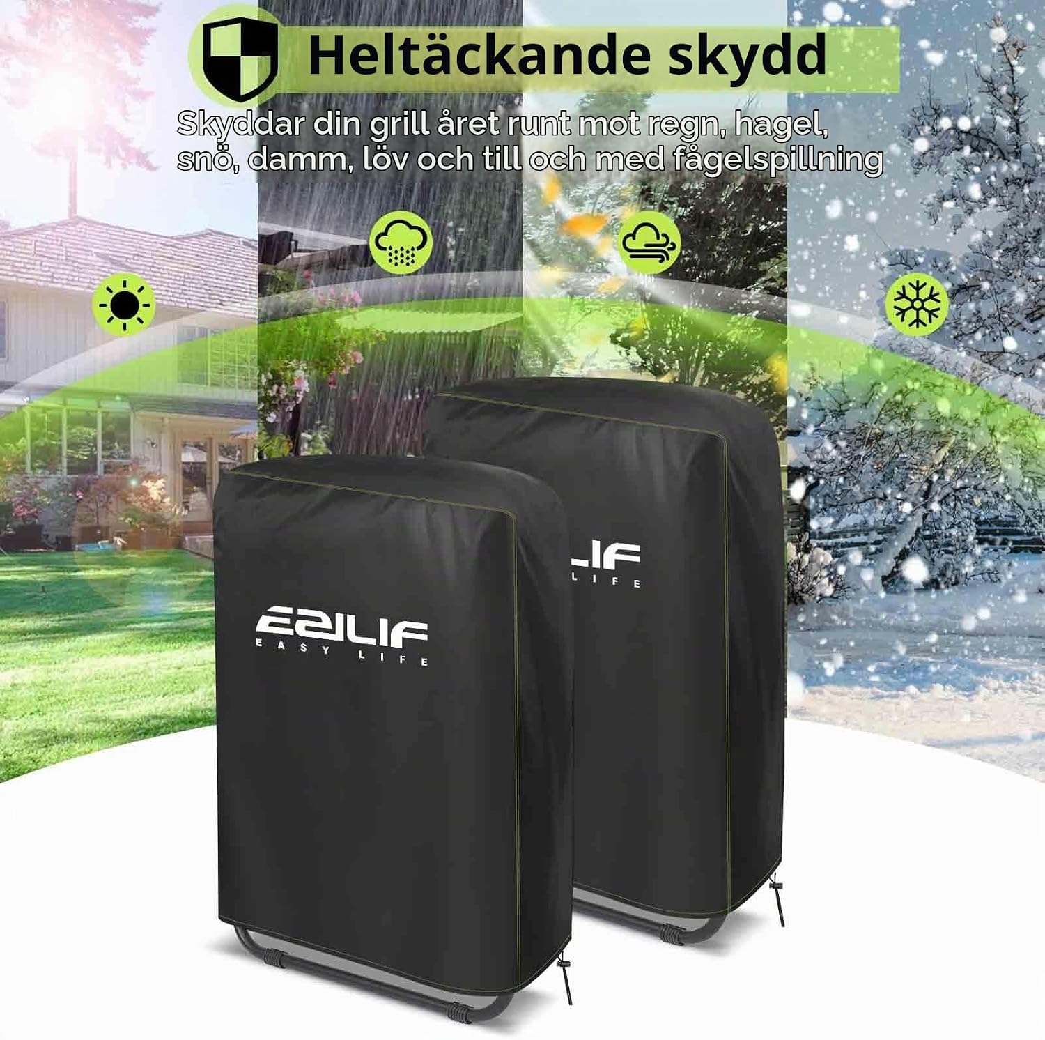 Detalle de Ezilif överdrag till fällstolar, 2-pack i 210D Oxford-tyg, svart