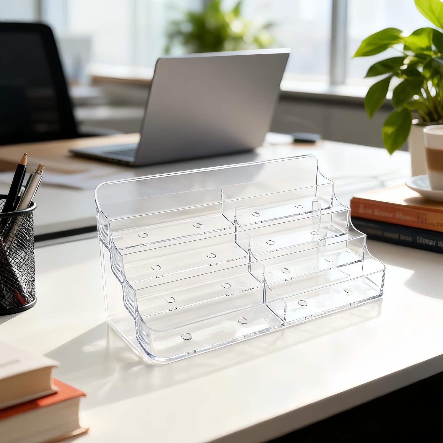 Detalle de Toowood 2 Pcs 8-Pocket Clear Desktop Card Holder Set