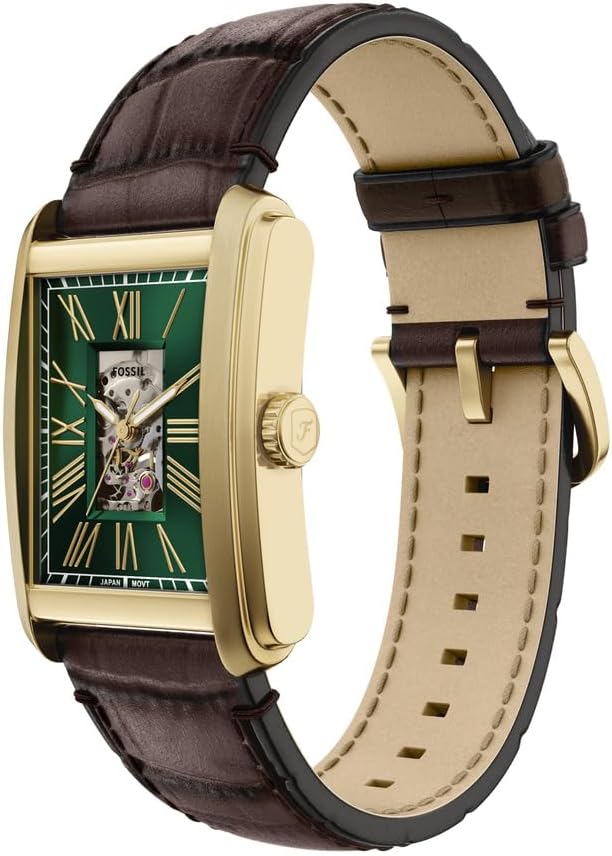 Detalle de Montre automatique Fossil Hommes ME3271 avec bracelet en cuir marron