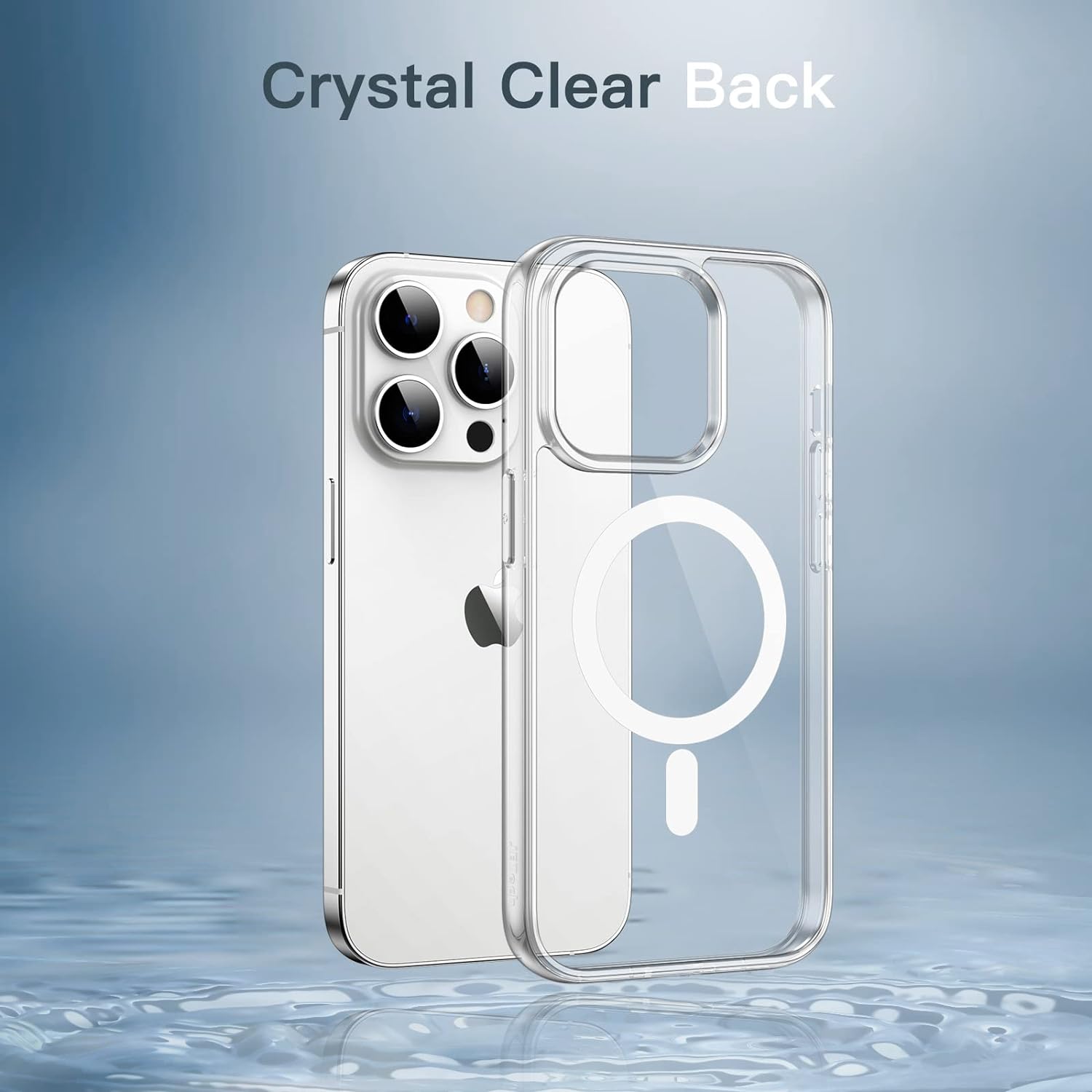 Detalle de JETech Cover magnetica trasparente per iPhone 14 Pro 6,1" compatibile con MagSafe (antiurto, anti-graffio)