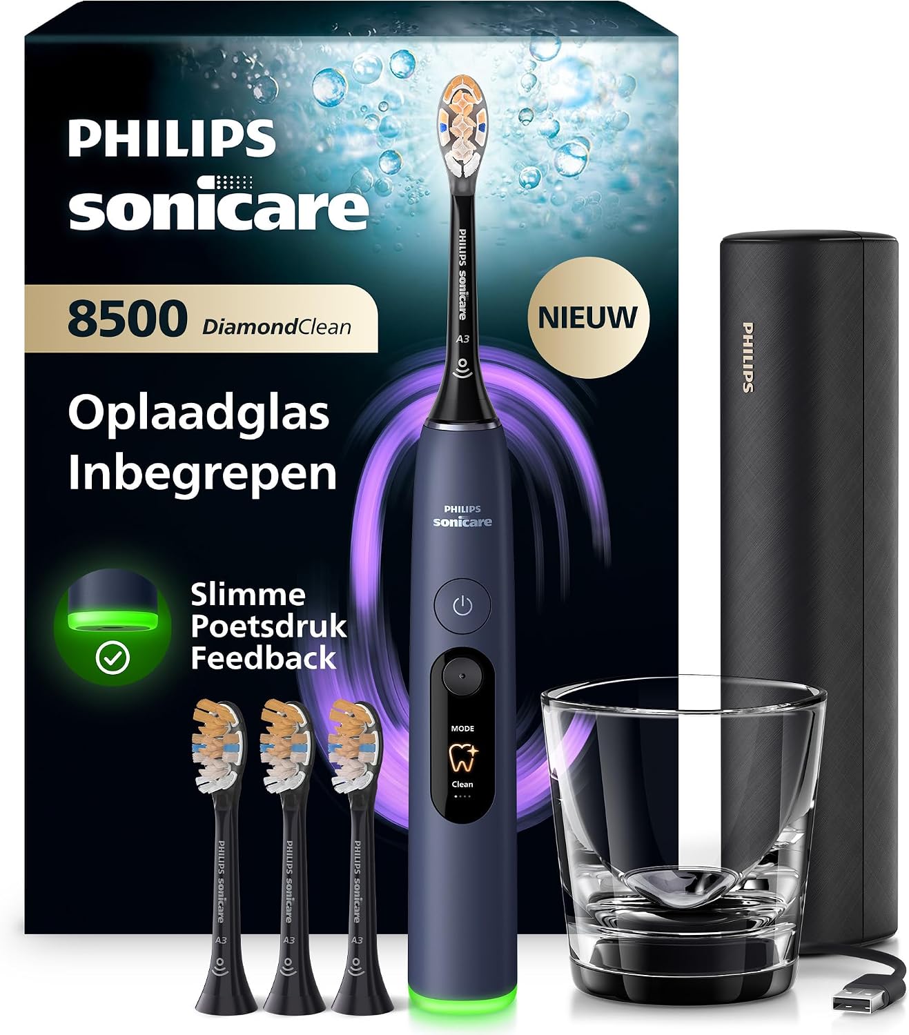 Detalle de Philips Sonicare Next-Generation DiamondClean 8500 HX8515/13 sonische tandenborstel