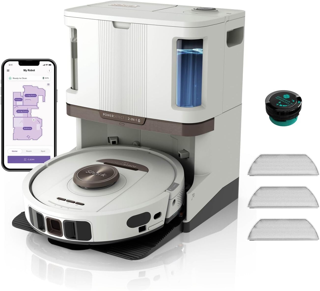 Detalle de Shark PowerDetect RV2800ZEEUWH Saugâ und Wischroboter 60 Tage đ§č