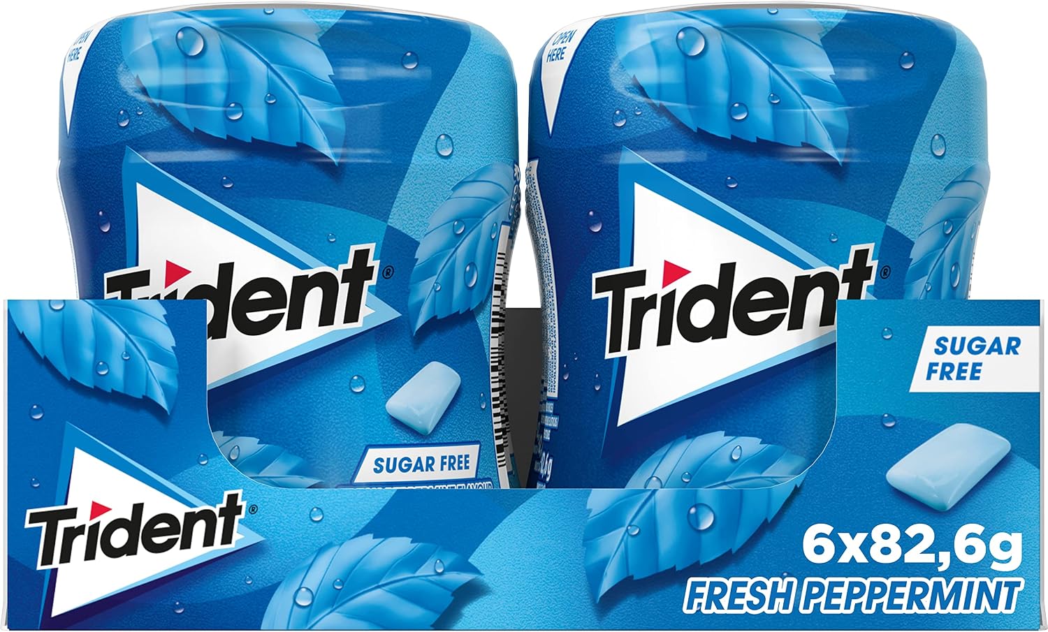 Detalle 2 de Trident Fresh Bottle Menta 💨 Chicles sin Azúcar (6x82.6 g)