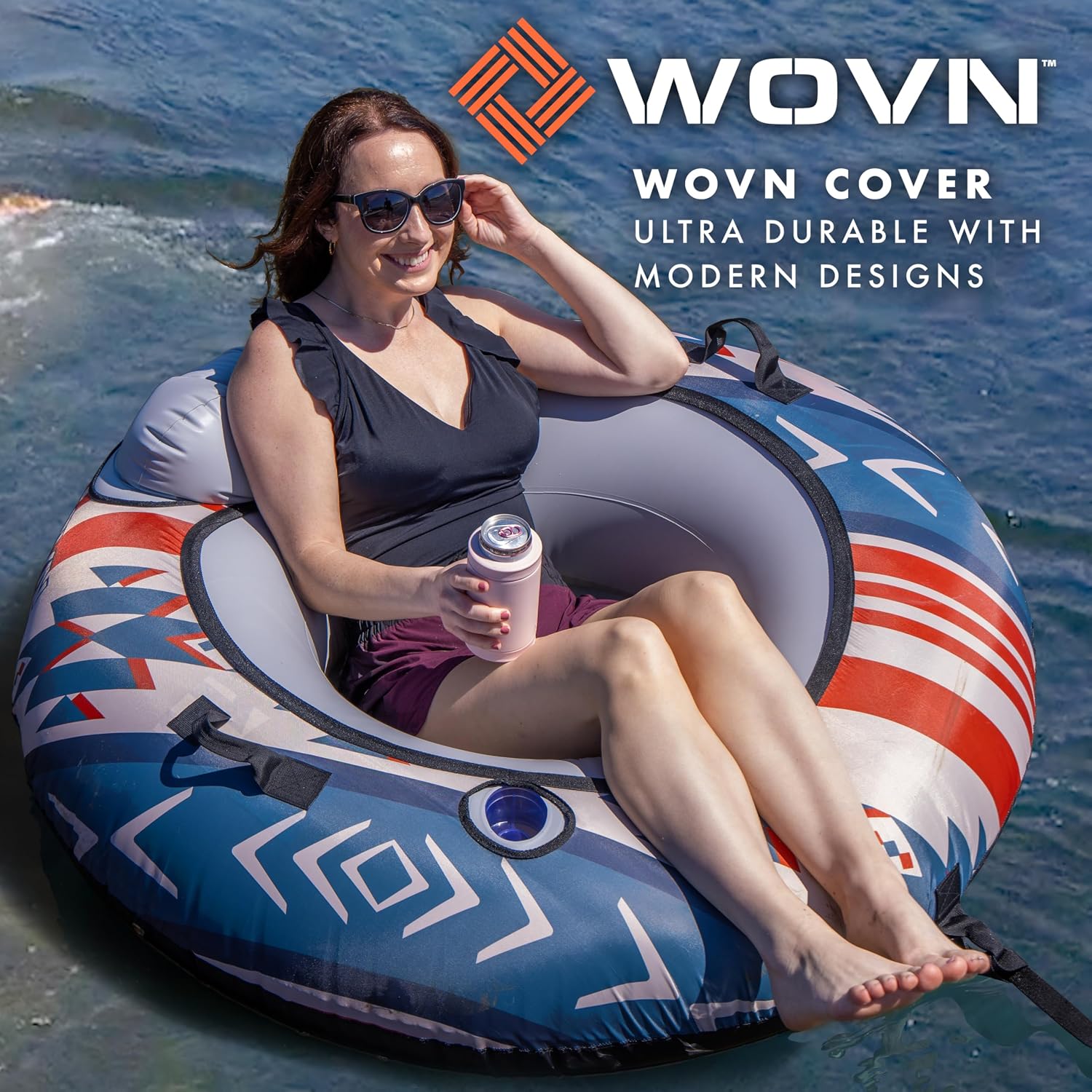 Detalle de GoSports WOVN River Tube with Premium Canvas Cover – Heavy Duty Float