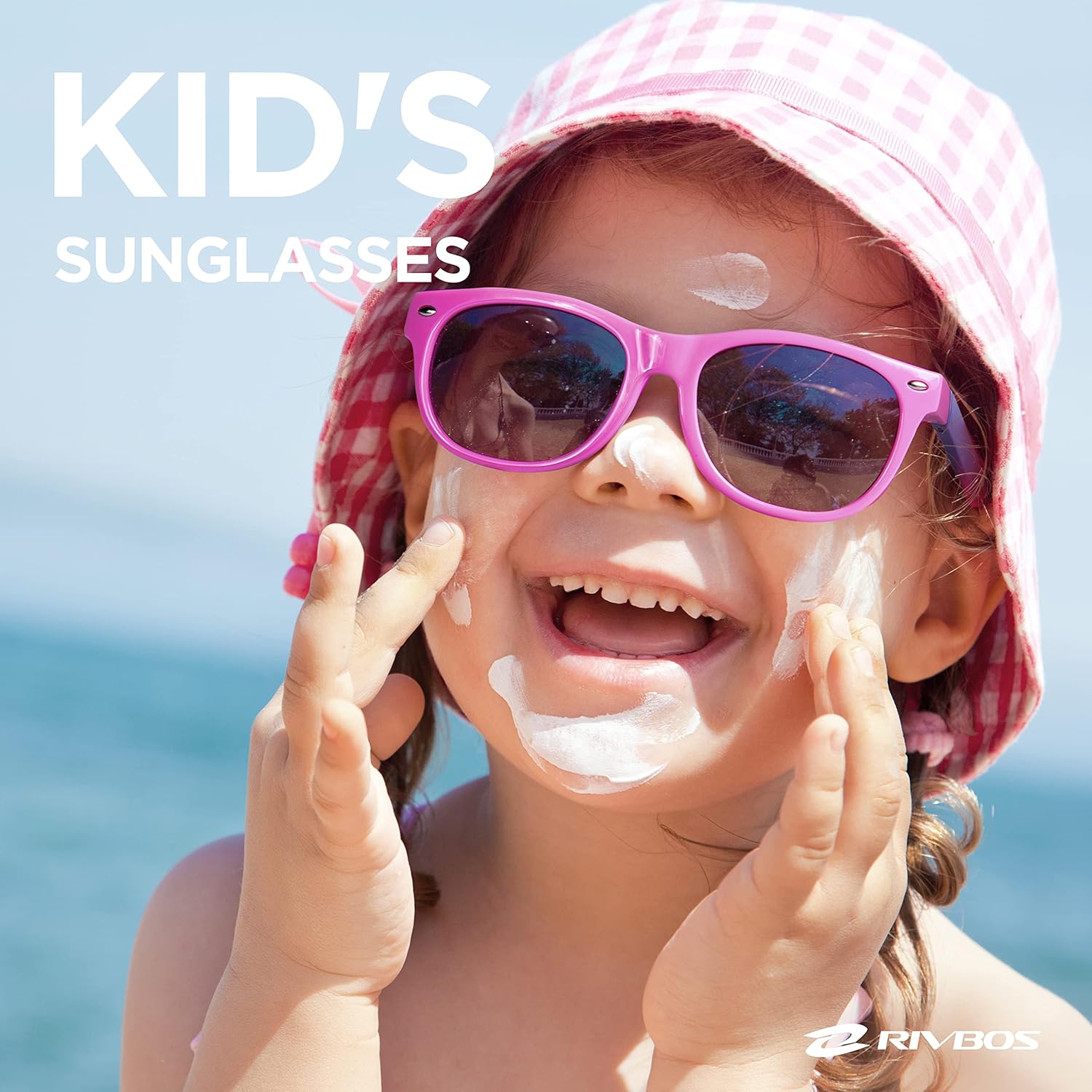 Thumbnail 1 de RIVBOS Kids Sunglasses RBK004-2 with Polarised Lenses, UV Protection and Glasses Strap (age 3–10)