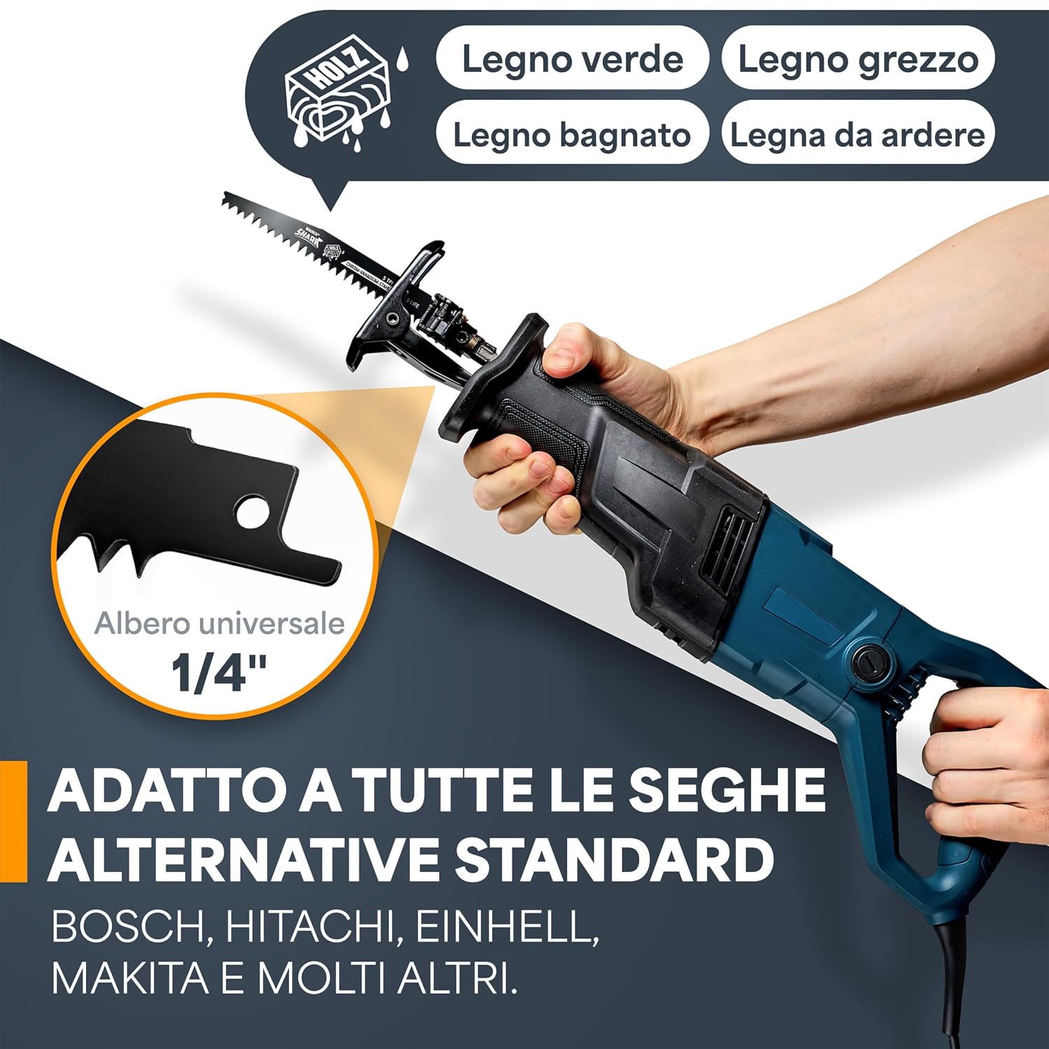 Detalle de BAURIX Lame per Seghetto SHARK 150 mm (5 pezzi) – 5 TPI per tagli veloci e puliti del legno