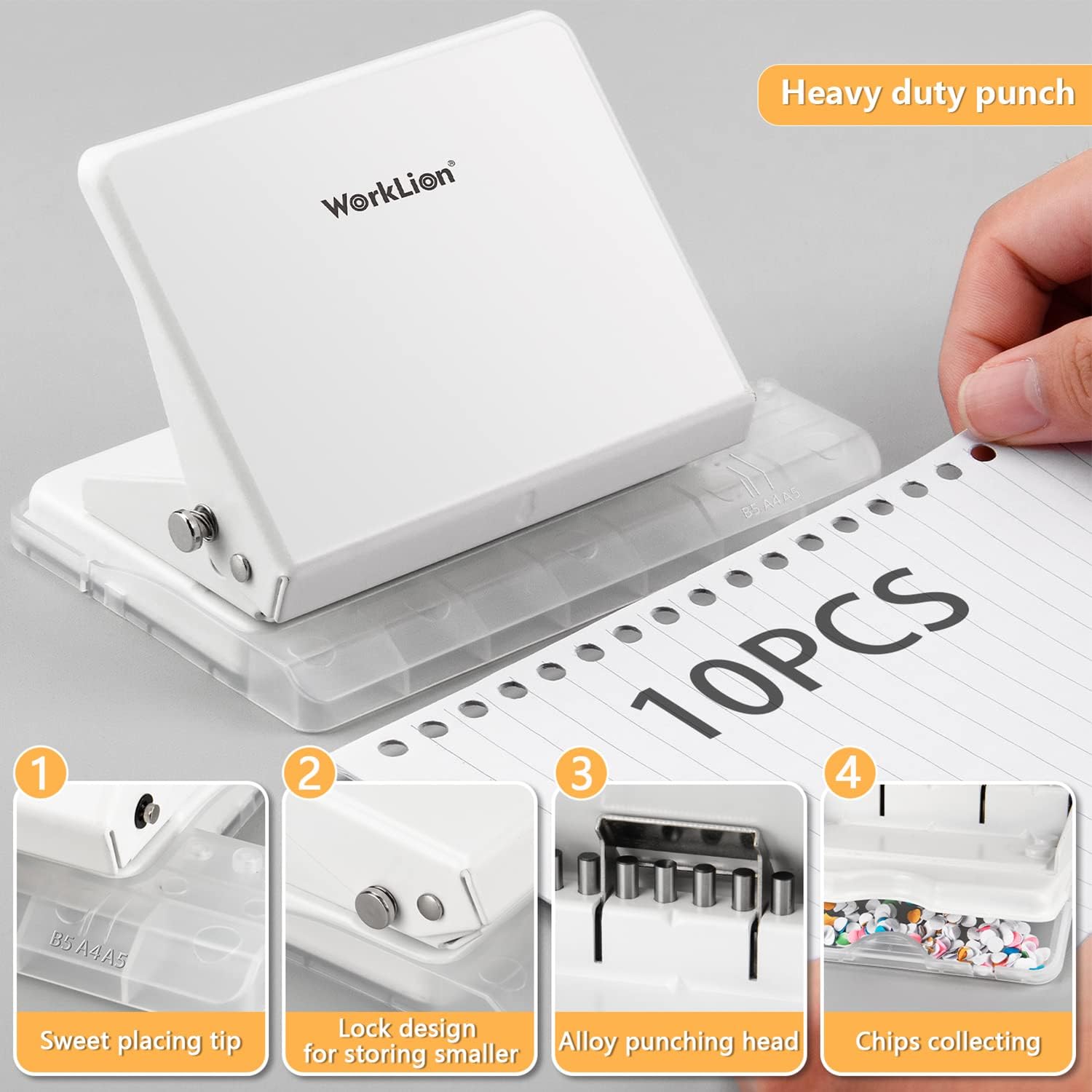 Detalle de WORKLION 9810set Manual Binding Machine with Metal Punch and Multicolor Coils