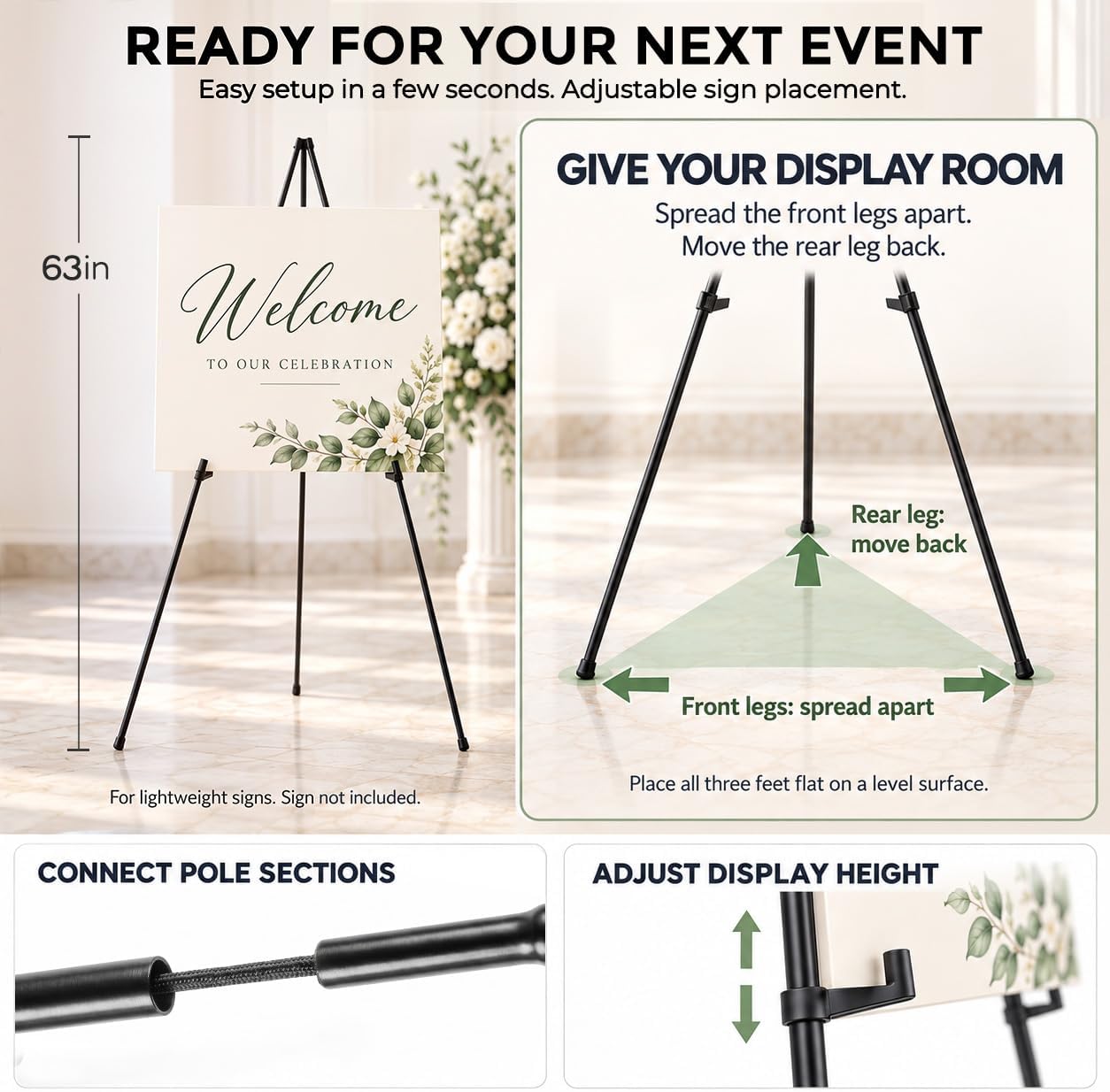 Detalle de Nicpro Easel Stand, 63-Inch