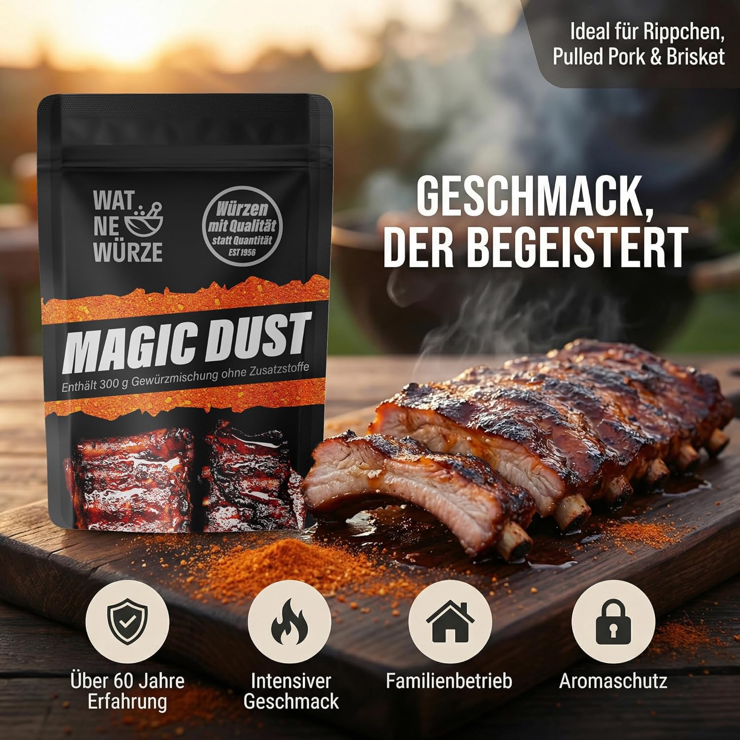 Thumbnail 2 de WAT NE WÜRZE Magic Dust Rub – Intensiver BBQ-Gewürz rub für Rippchen, Pulled Pork & Brisket