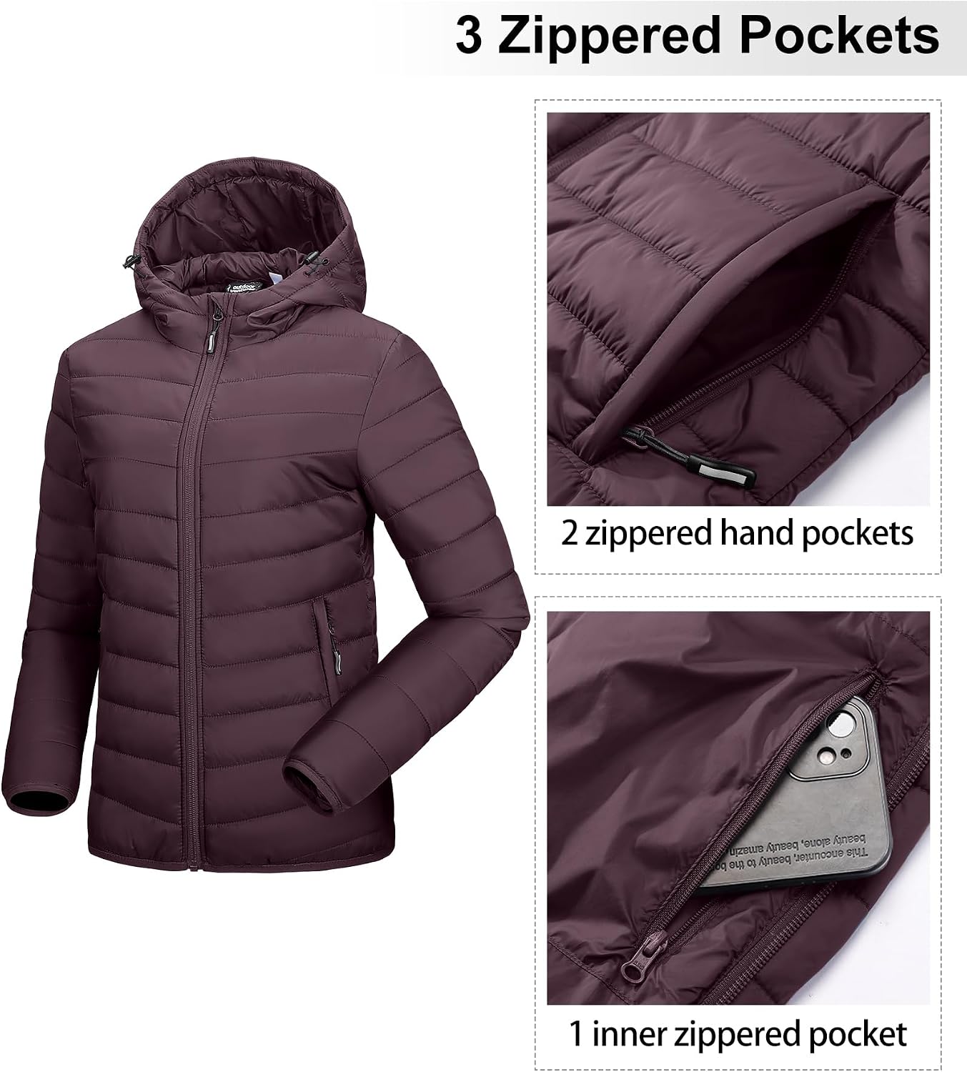 Thumbnail 5 de Outdoor Ventures Women's Winter Lightweight Puffer Jacket