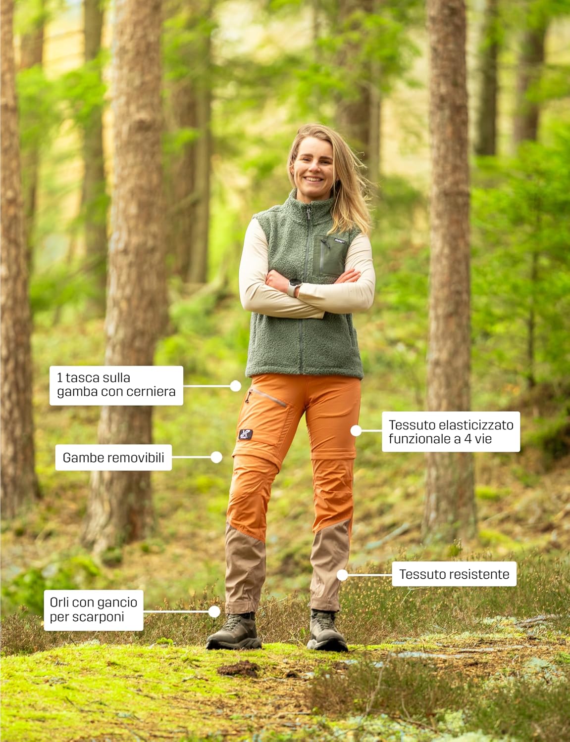 Thumbnail 5 de RevolutionRace RVRC GP Pro Stretch Zip-off Pants da donna: pantaloni trekking convertibili