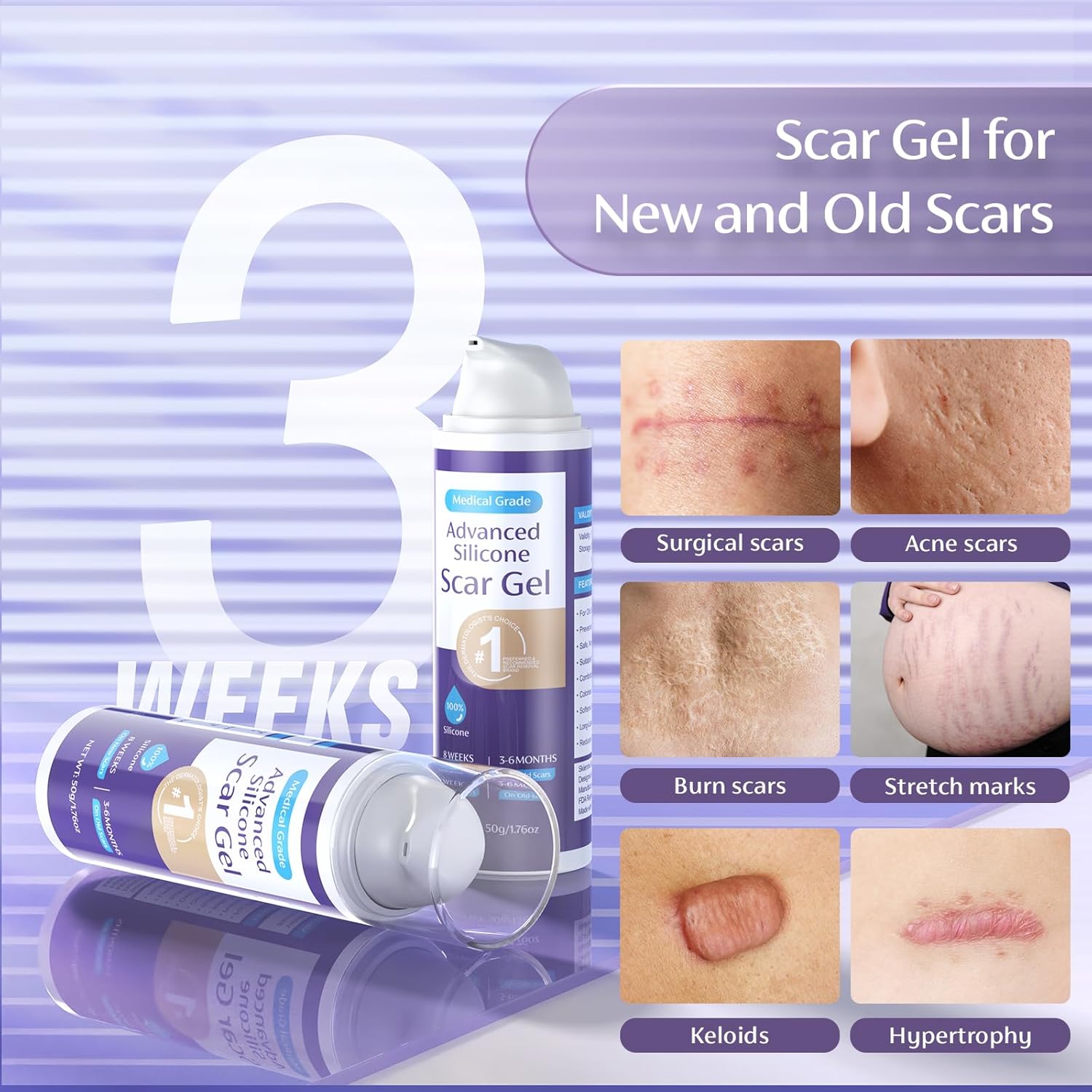 Thumbnail 2 de Skiennix Silicone Scar Gel 50g: A Practical Choice for Scars, Burns and Keloids