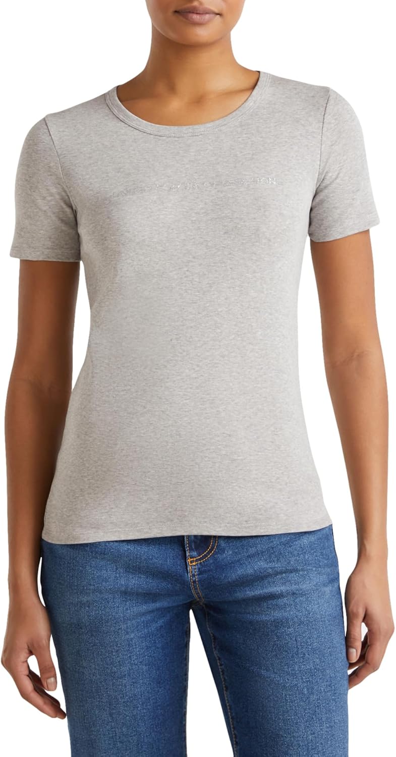 Thumbnail 3 de Benetton Damen Basic T-Shirt 100% Baumwolle