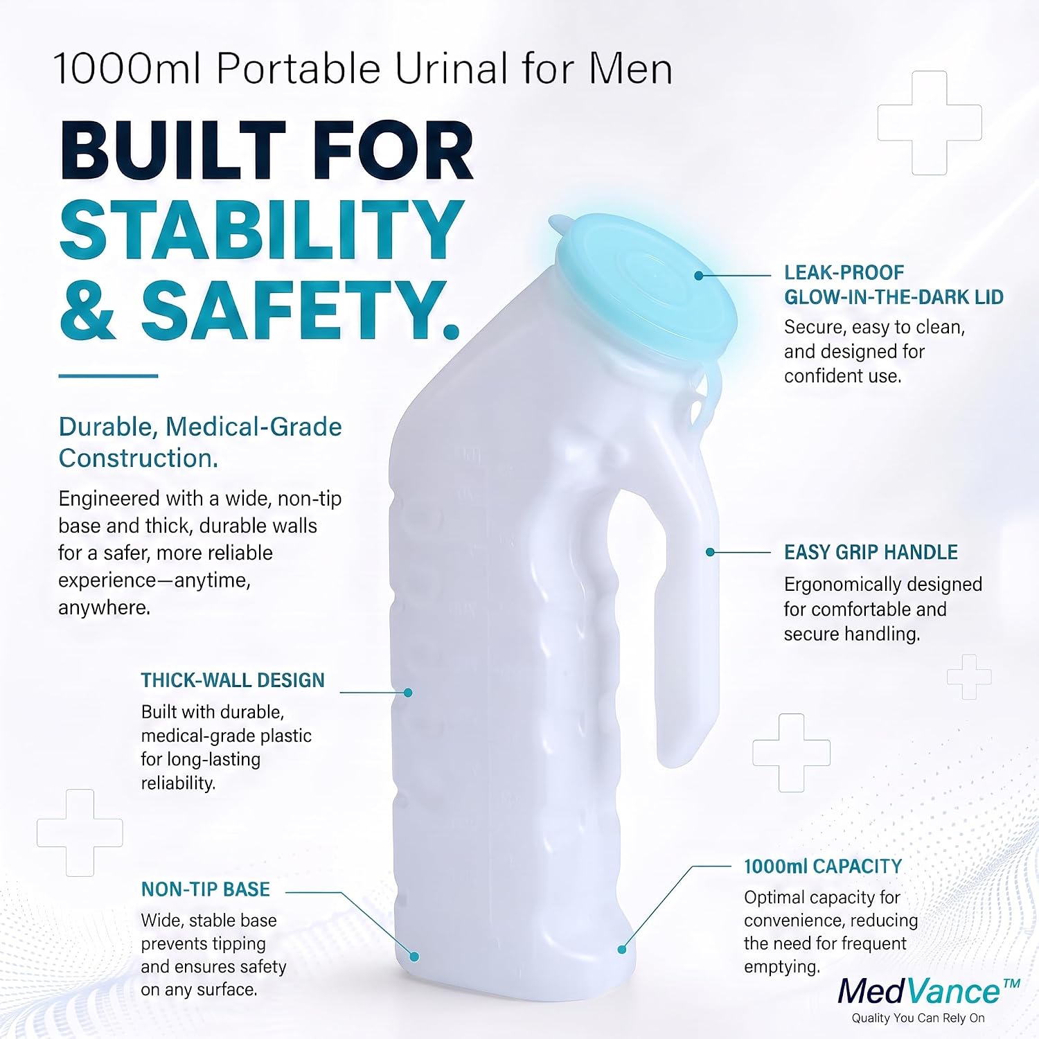 Detalle 1 de MedVance Men's Urinal Bottle, 1,000 ml