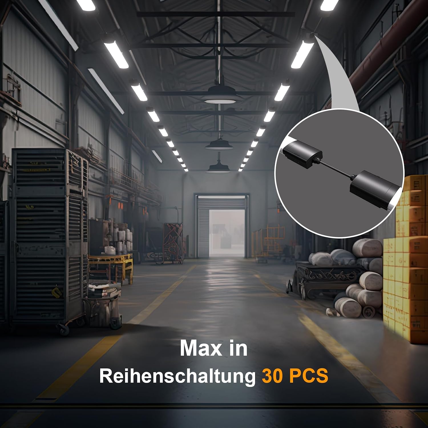 Thumbnail 2 de Modlicht LED Feuchtraumleuchte 60 cm 18 W, 5.000 K, IP65 (schwarz) – Ultraslim Deckenleuchte