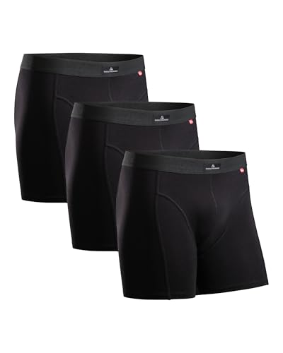 Detalle de DANISH ENDURANCE Calzoncillos Boxer Hombre: Algodón Premium, Pack 3 o 10, Negro, L
